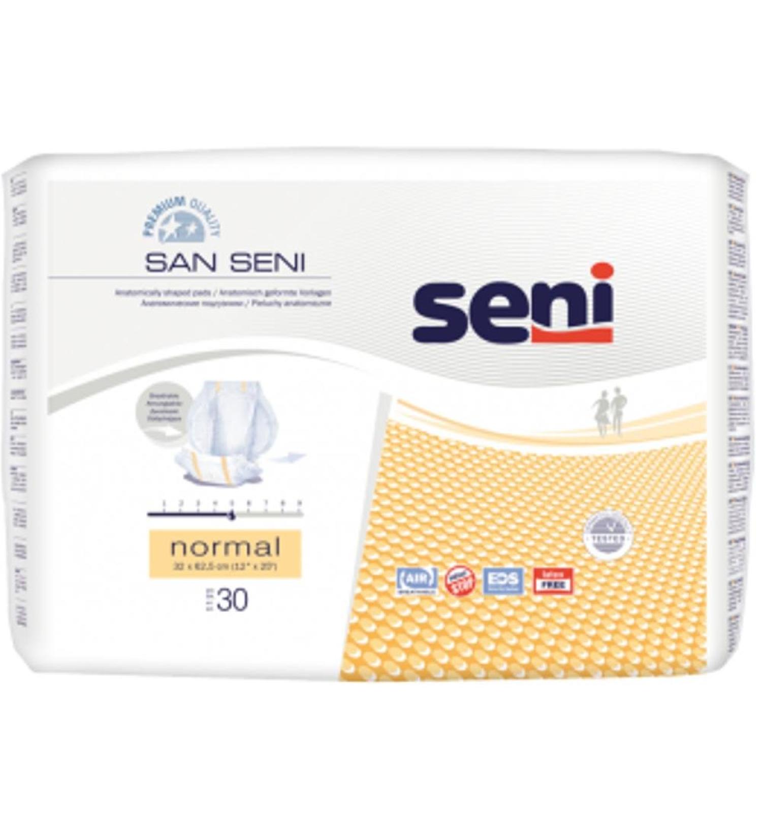 Buy SAN SENI Normal Template 4 x 30 Pieces - Premium Adult Incontinence Pads | Fast International Shipping - Buy Online on GoSupps.com