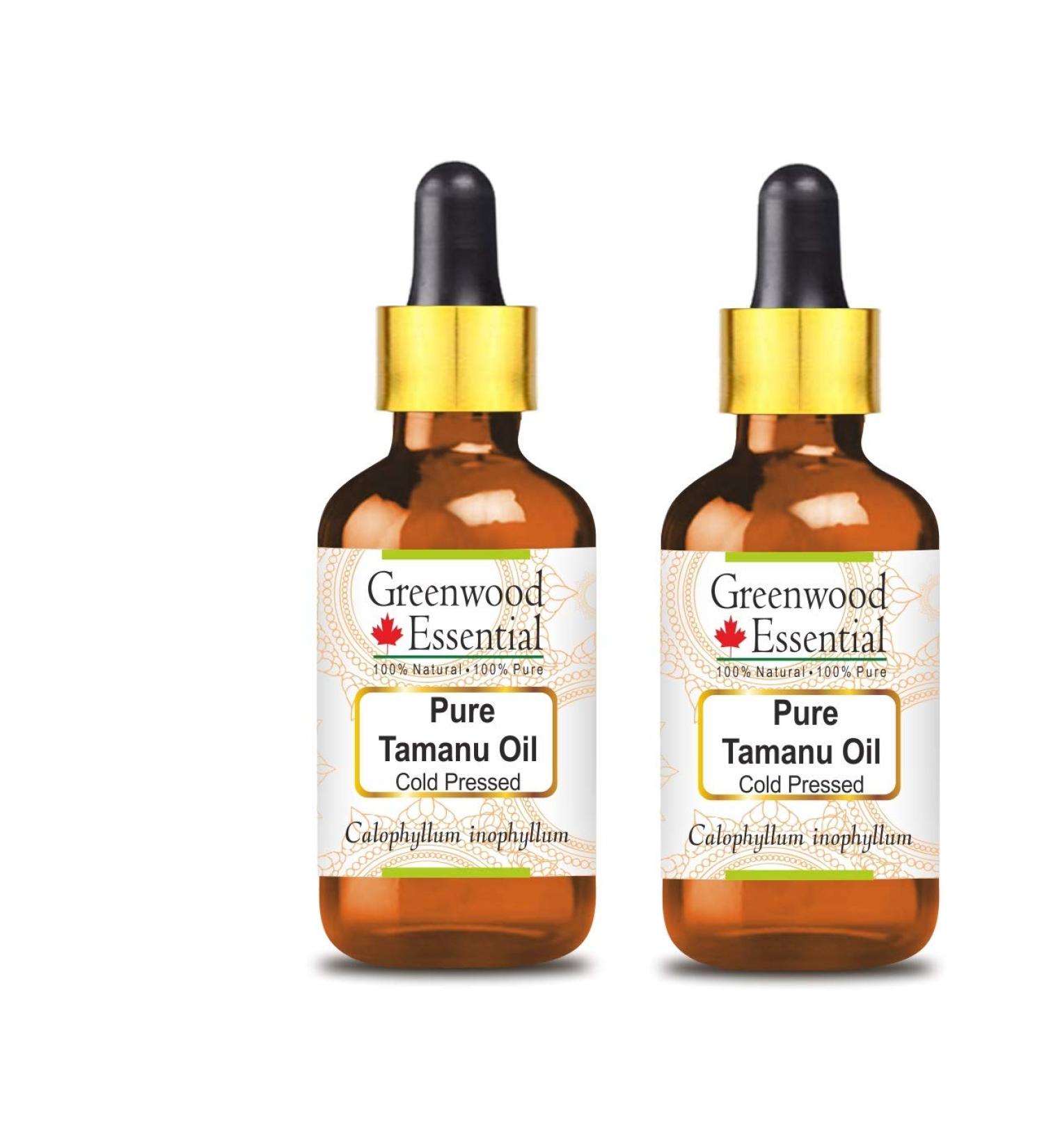 Buy Greenwood Essential Tamanu Oil - Natural Therapeutic Quality Cold-Pressed 100ml (Pack of 2) - Ideal for Skin & Hair Care International Shipping Available - Buy Online on GoSupps.com