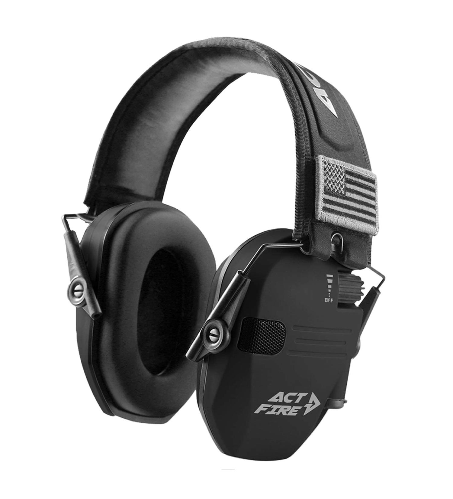 ACT FIRE Shooting Earmuffs Elite - Hearing Protection for Gun Range - Matte Black - One Pair - Buy Online on GoSupps.com