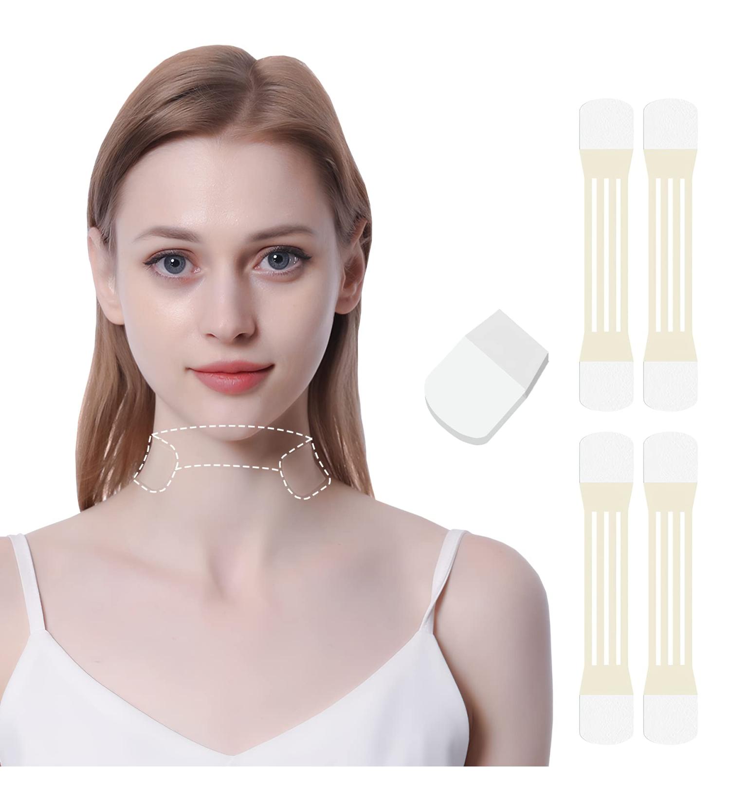 Instant Neck Lift Tape Kit - 4pcs Elastic Bands & 20pcs Replacement Tapes for Women - Face and Neck Lifting Stickers - Skin Care Tools - Buy Online on GoSupps.com