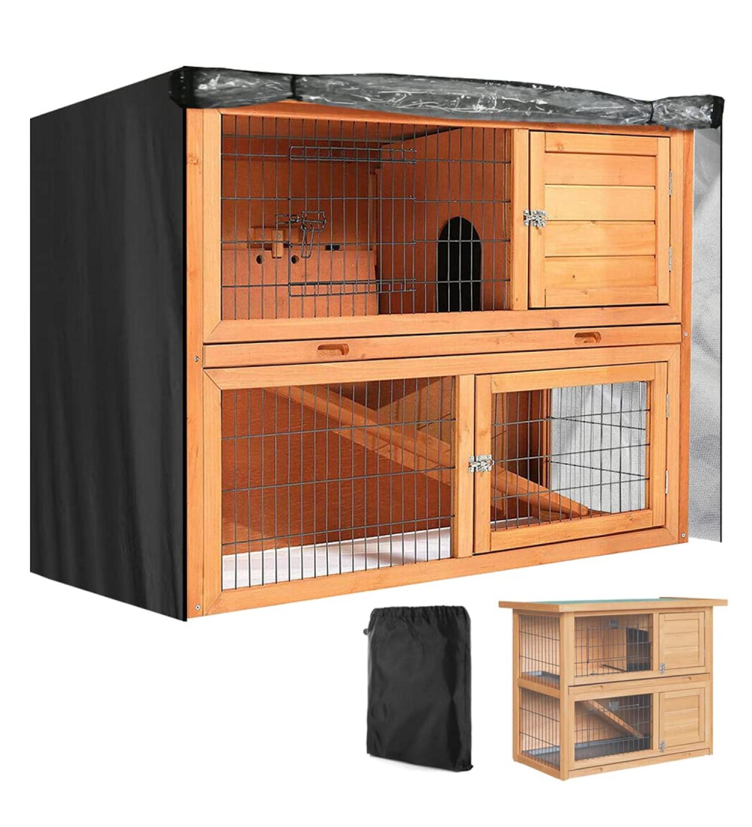 Gicov 4ft Waterproof Rabbit Hutch Cover - Double Decker Cage Protector for Winter Outdoor Use - Buy Online on GoSupps.com