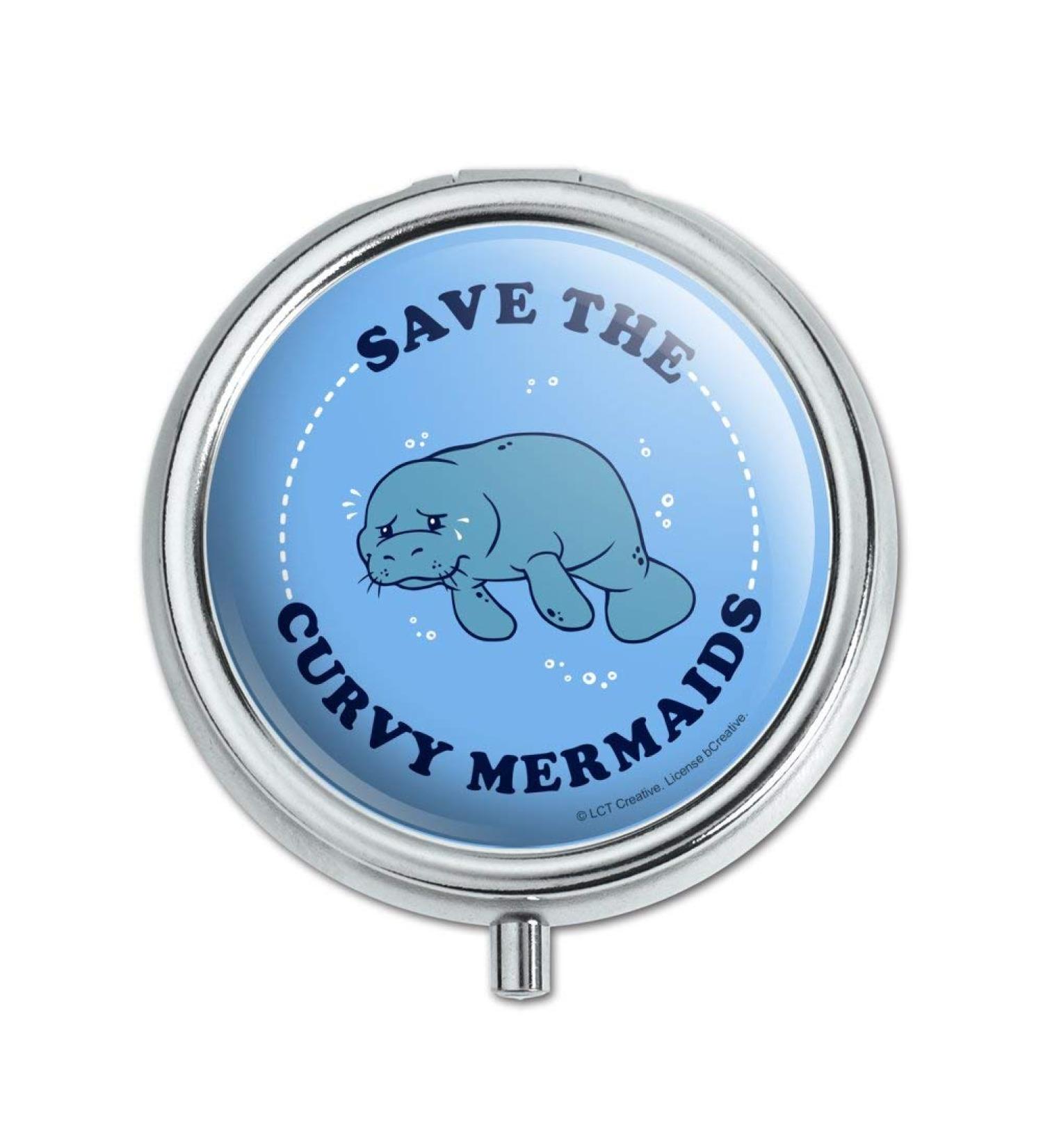 Funny Manatee Pill Case - Save The Curvy Mermaids Gift Box for Unique Trinkets | Shop Internationally - Buy Online on GoSupps.com