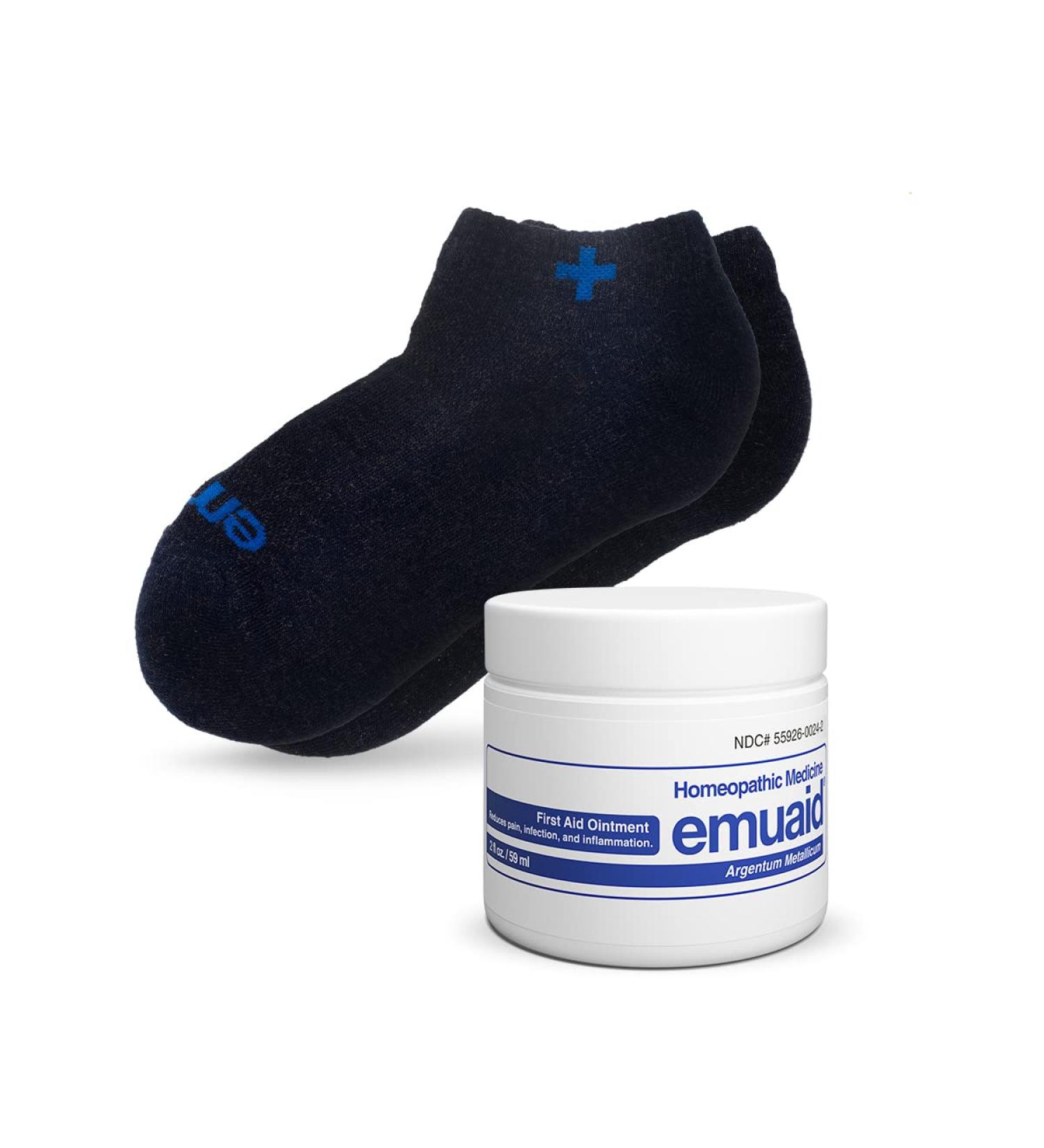 Emuaid Nail Fungus Bundle & Silver Ionic Socks - Regular Strength - Buy Online on GoSupps.com