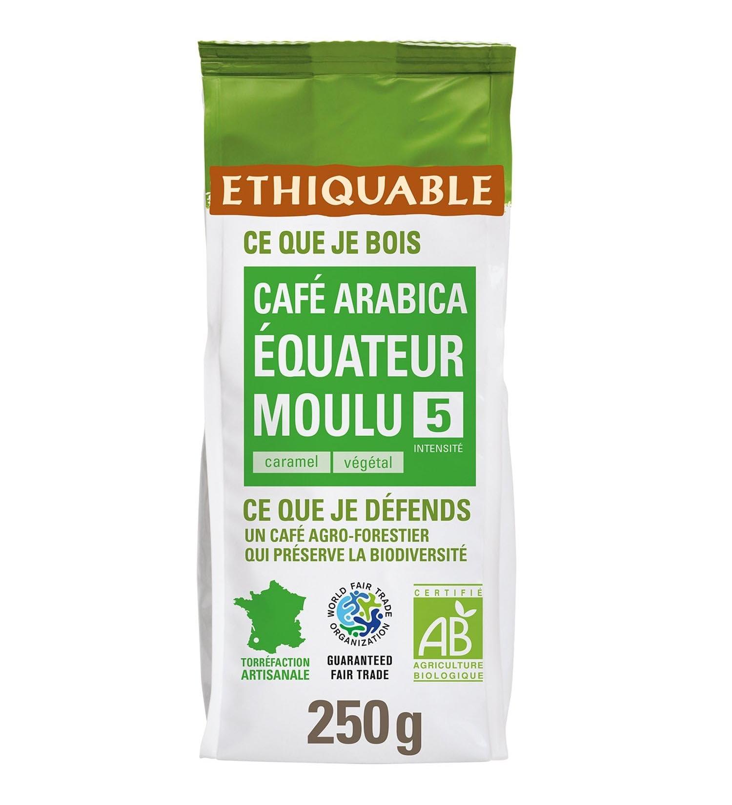 ETHIQUABLE Caf Moulu Bio Pur Arabica d quateur Ar me Intense et Saveur Authentique (250g) - Le Lot De 3