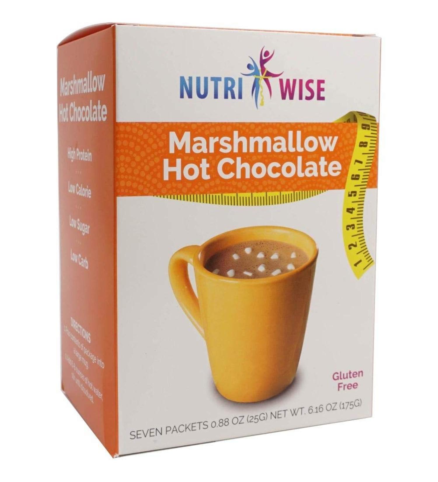 NutriWise Marshmallow Hot Chocolate - High Protein Gluten Free Low Carb Drink (7/Box) - Buy Online on GoSupps.com