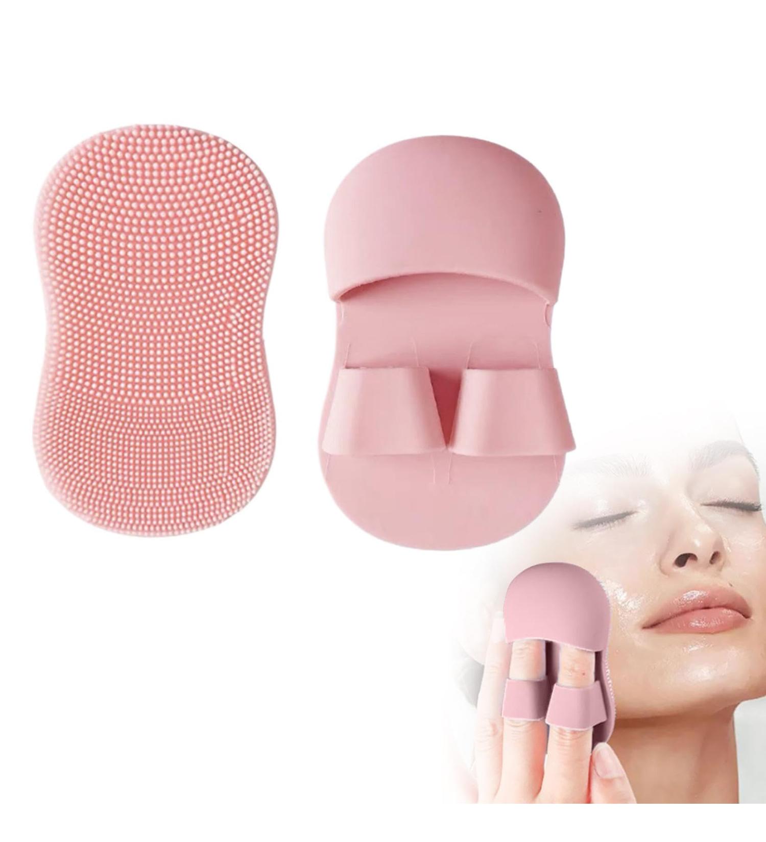 Silicone Finger Facial Cleansing Brush - Gentle Exfoliator & Massager for Blackhead & Pore Cleansing - Mini Soft Face Scrubber for Men & Women (Light Pink) | International Shipping - Buy Online on GoSupps.com