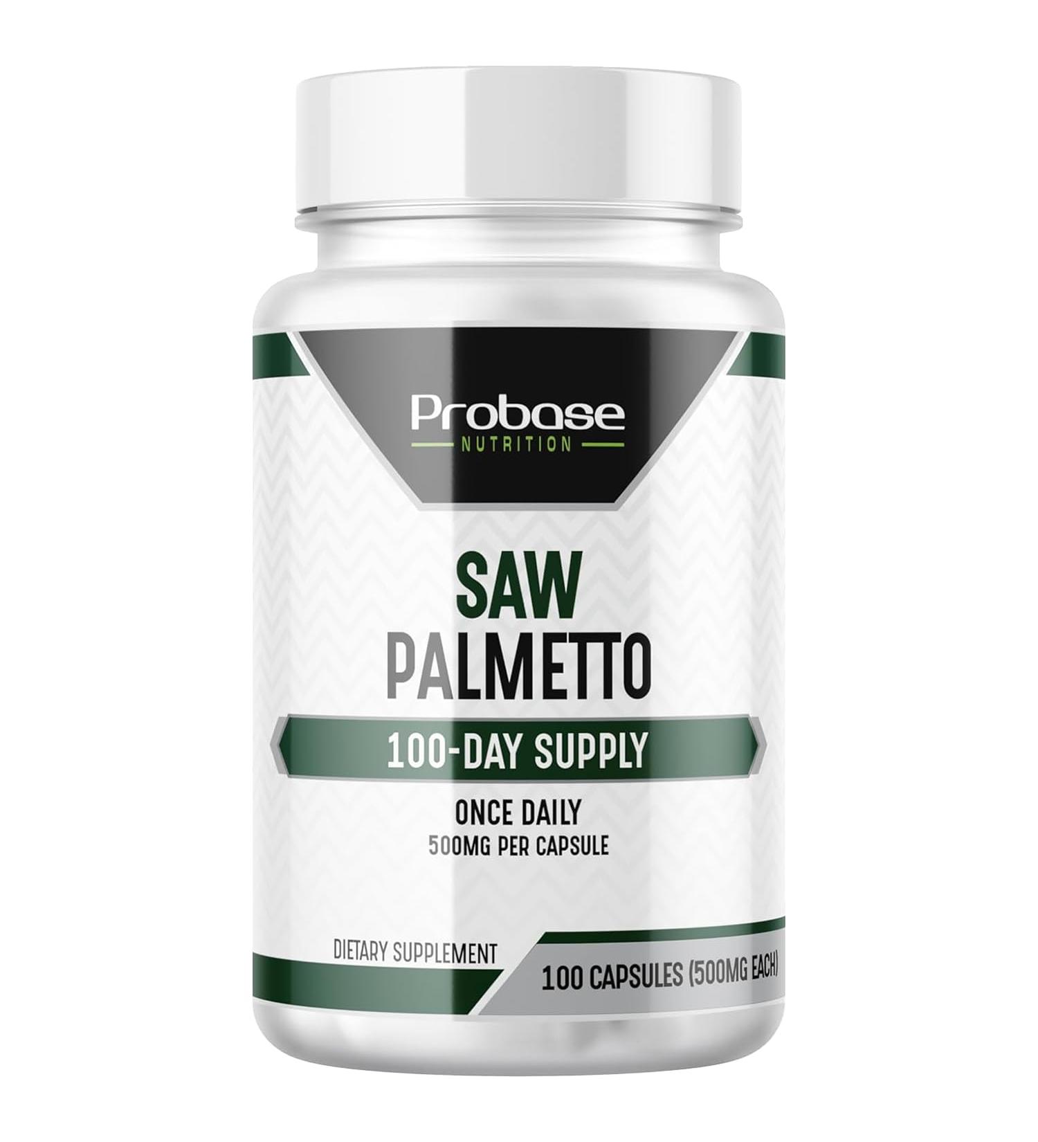 Probase Nutrition Saw Palmetto Support for Prostate and Urinary Health Herbal Health Supplement 500mg 100 Capsules 3+ Month Supply - Buy Online on GoSupps.com
