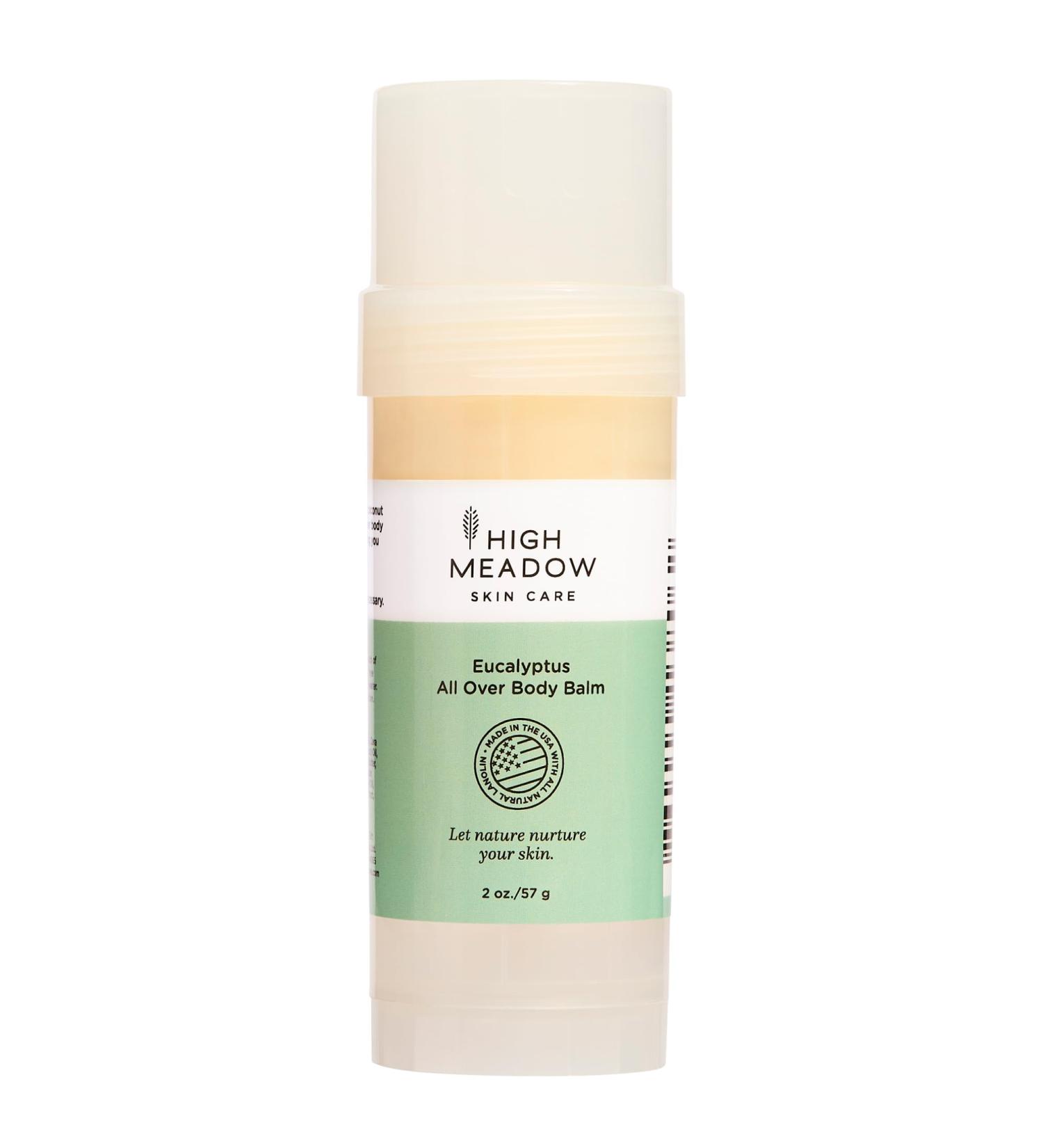 High Meadow Eucalyptus All Over Body Balm Stick - 2 oz | Deep Moisturizing Lanolin Coconut Oil & Cocoa Butter Blend | Hydrates Dry Skin Naturally | Portable Non-Greasy & Refreshing - Buy Online on GoSupps.com