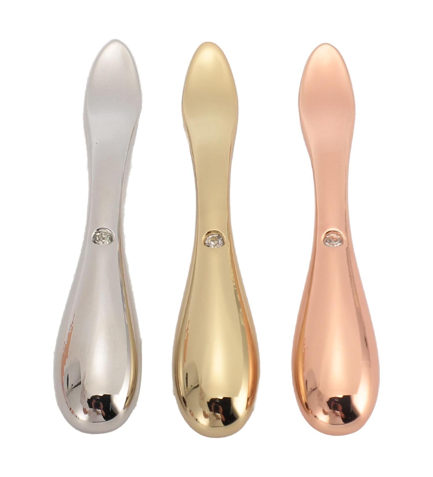 3 Pieces Zinc Alloy Makeup Spatula Set | Eye Cream Spoon & Mini Cosmetic Spoons in Silver Gold Rose Gold - Perfect for Skincare - Buy Online on GoSupps.com