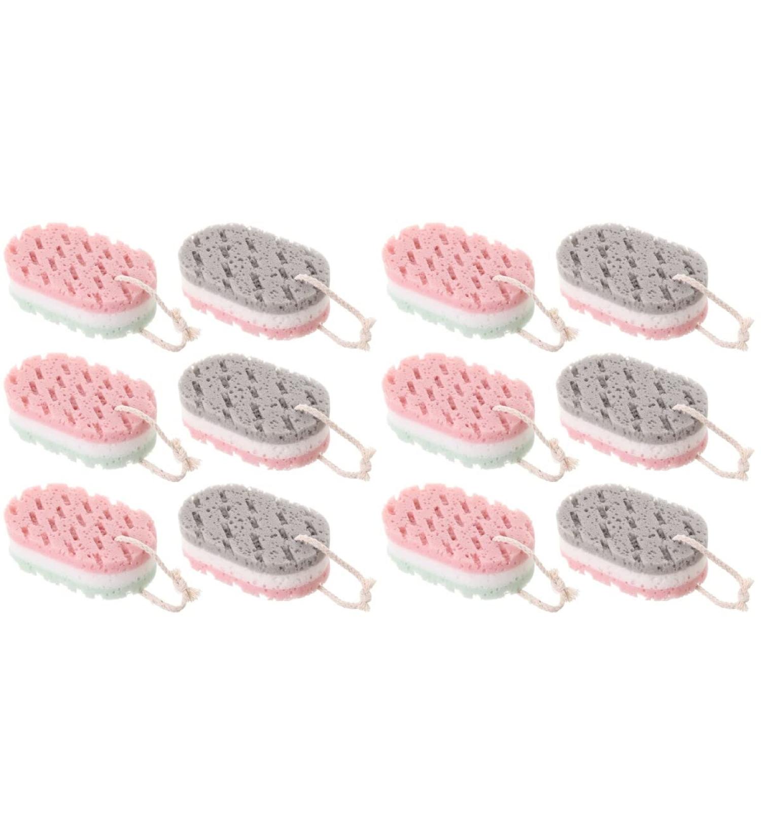 FRCOLOR 12 Pcs Bath Sponge Pouf Set - Exfoliating Loofah & Body Scrubber Balls for Kids & Men - Perfect Shower Tools for Gentle Cleansing - Buy Online on GoSupps.com