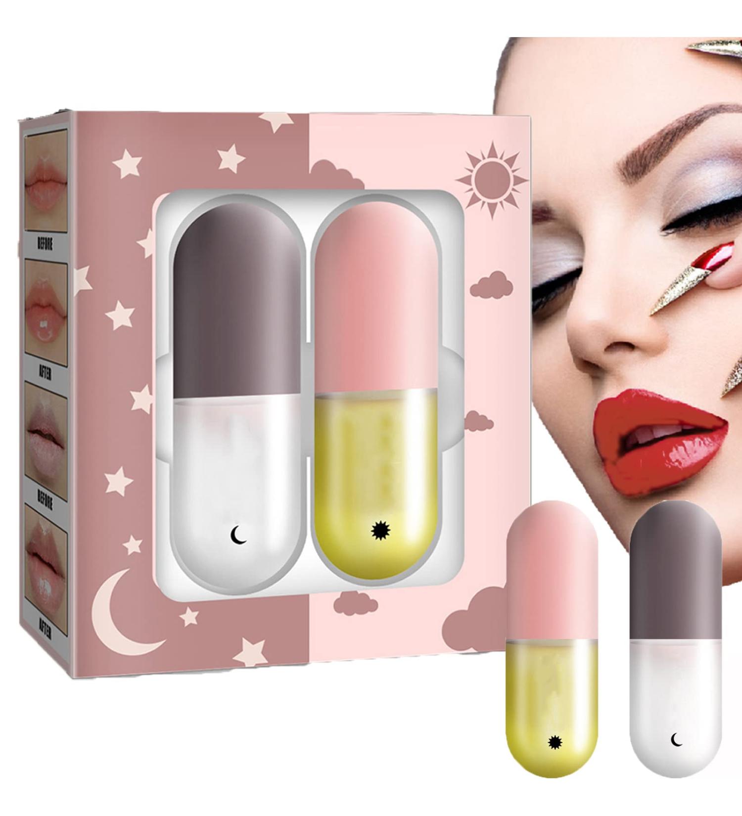 Lip Plumper Gloss Filler Transparent Lip Gloss Optimizer Lip Plumper Lip Plumping Gloss Day and Night Lip Care Serum Moisturizes and Reduces Lip Wrinkles - Buy Online on GoSupps.com