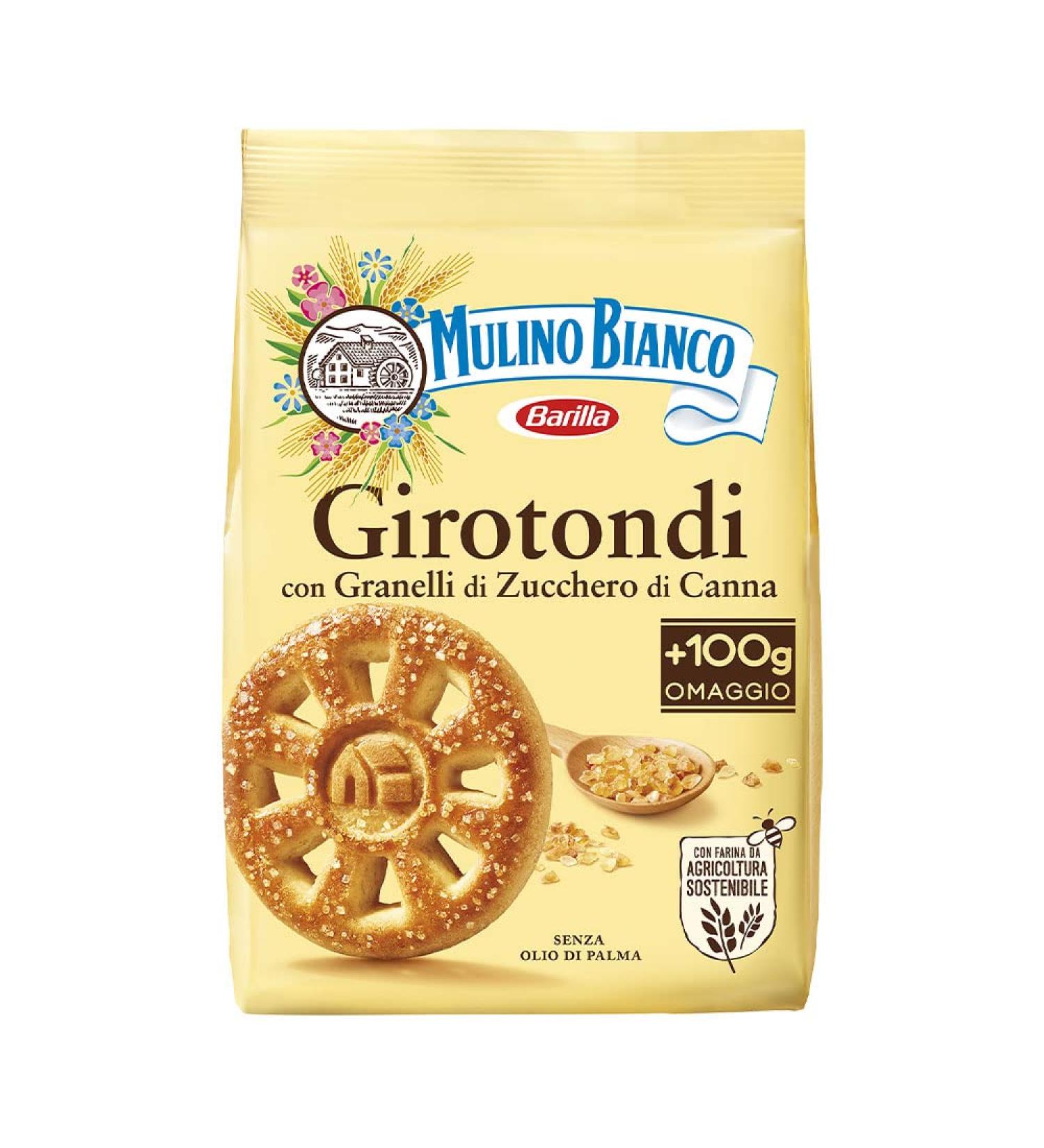 Mulino Bianco Girotondi sprinkled with amber cane sugar grains and made from flour from sustainable agriculture - 1 pack of 350 g - Buy Online on GoSupps.com