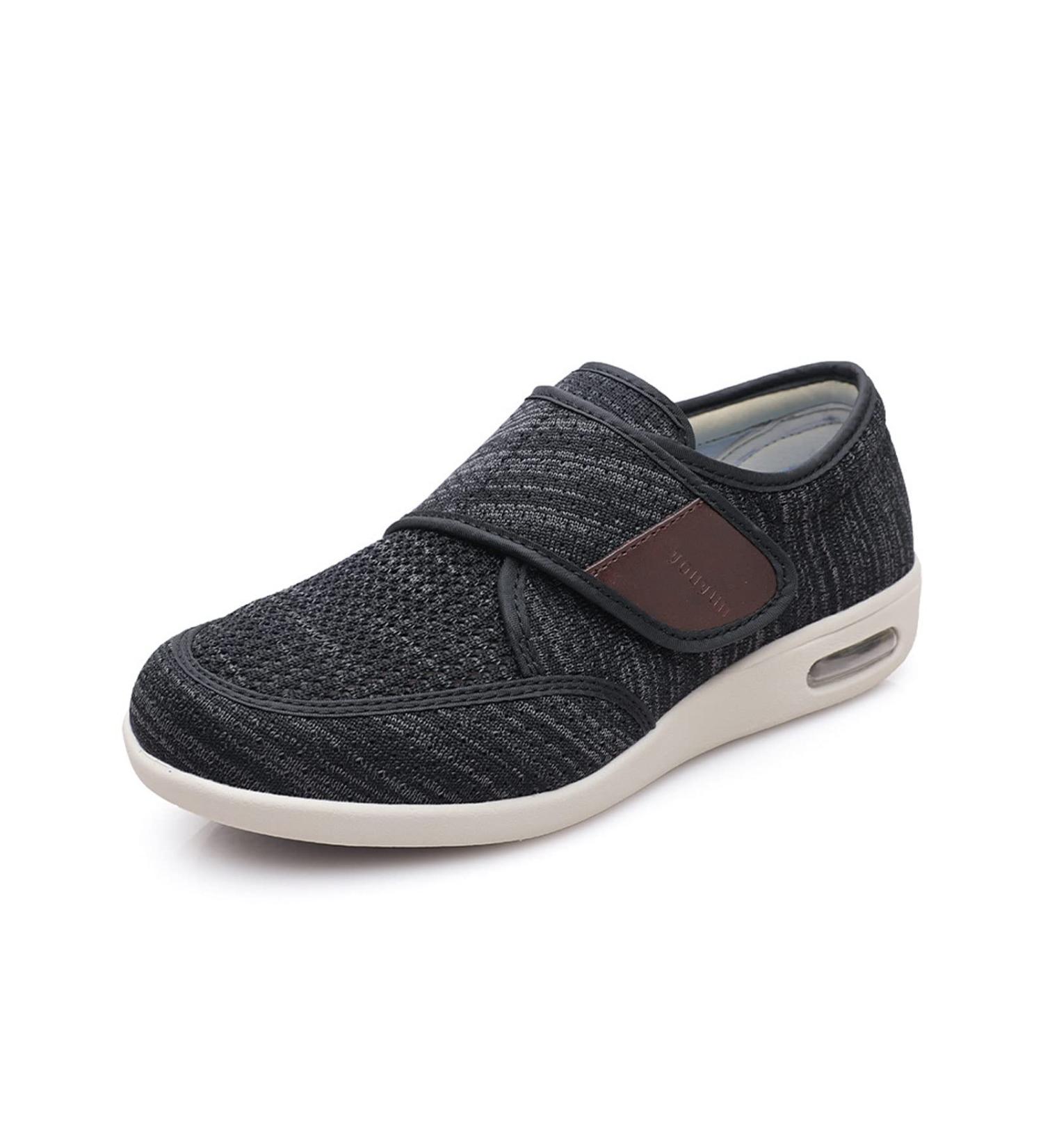 Men's Diabetic Shoes - Extra Wide Walking Edema Sneakers with Adjustable Strap for Swollen Feet - Easy On/Off Size 12.5 Dark Gray - Buy Online on GoSupps.com