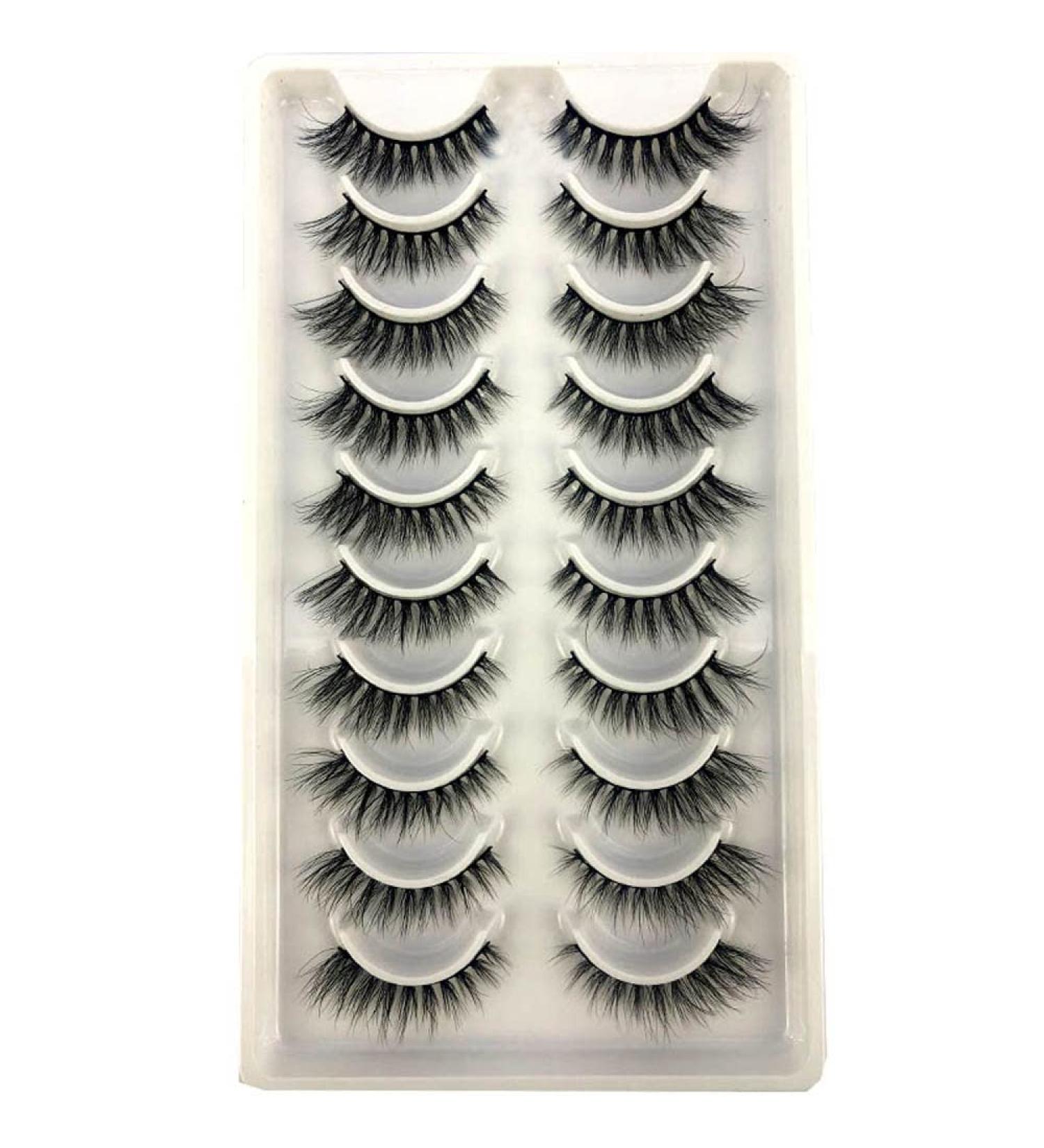 10 Pairs Natural 3D Mink False Eyelashes - Long Makeup & Eyelash Extension | International Shipping Available - Buy Online on GoSupps.com