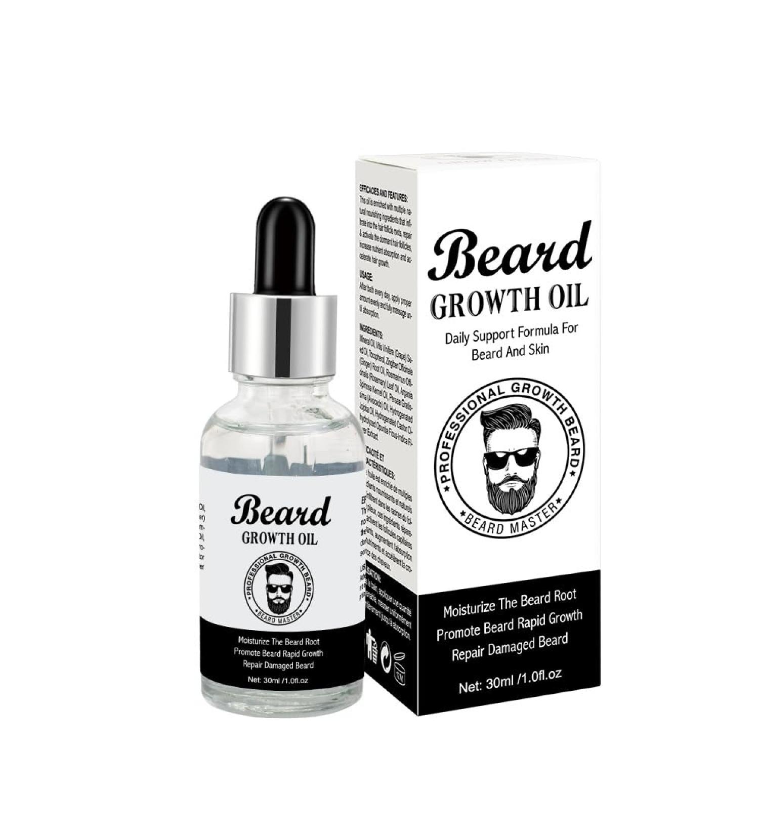 Beard Grooming Kit for Men - Shampoo, Growth Oil, Balm Set | Stocking Fillers - Beard Care Gift - Buy Online on GoSupps.com