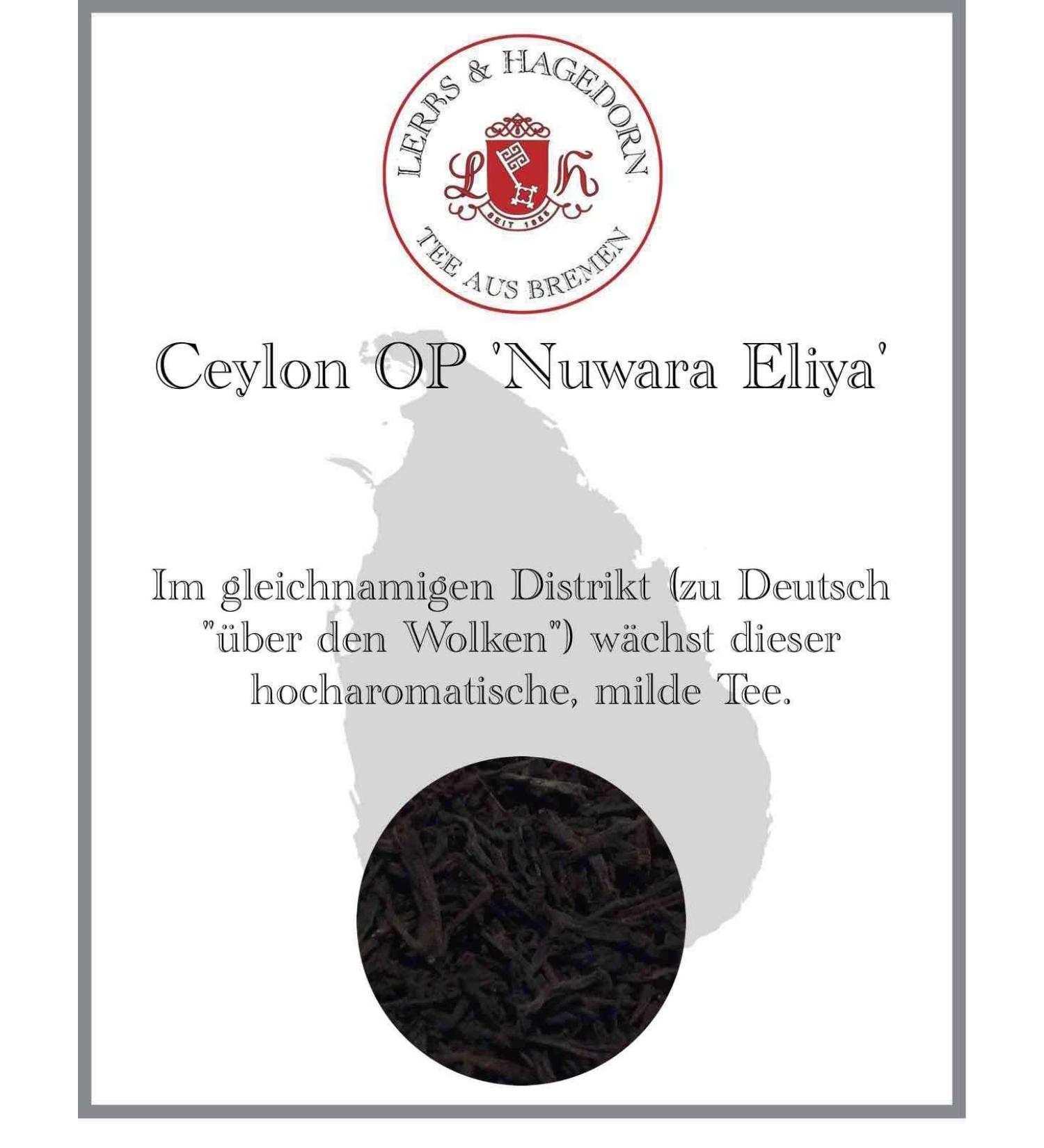  Lerbs & Hagedorn Black-Line Tea OP Nuwara Elijah Tea 250 g - Buy Online on GoSupps.com