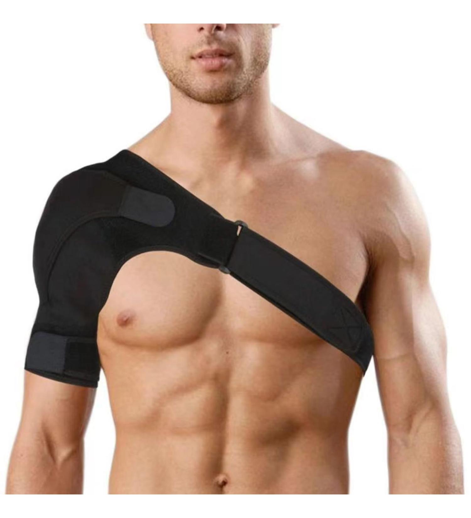 Neoprene Shoulder Support Bandage - Unisex Upper Arm Brace for Shoulder Injuries & Stiffness | Fits Left or Right Shoulder - Buy Online on GoSupps.com