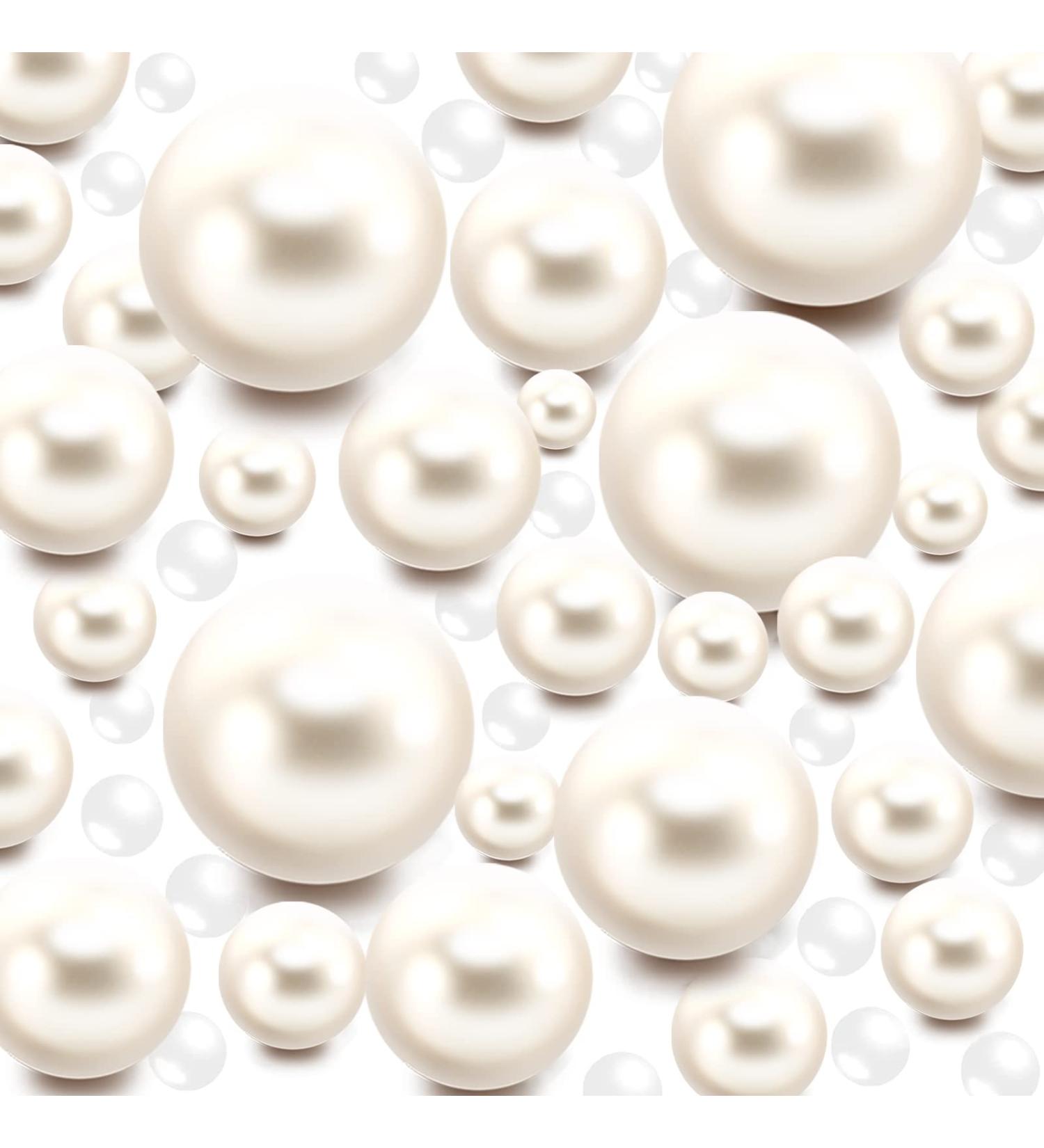 100pcs Floating Pearls Beads & 500pcs Water Gels | Creamy White Vase Fillers for Home, Weddings & Parties - Buy Online on GoSupps.com