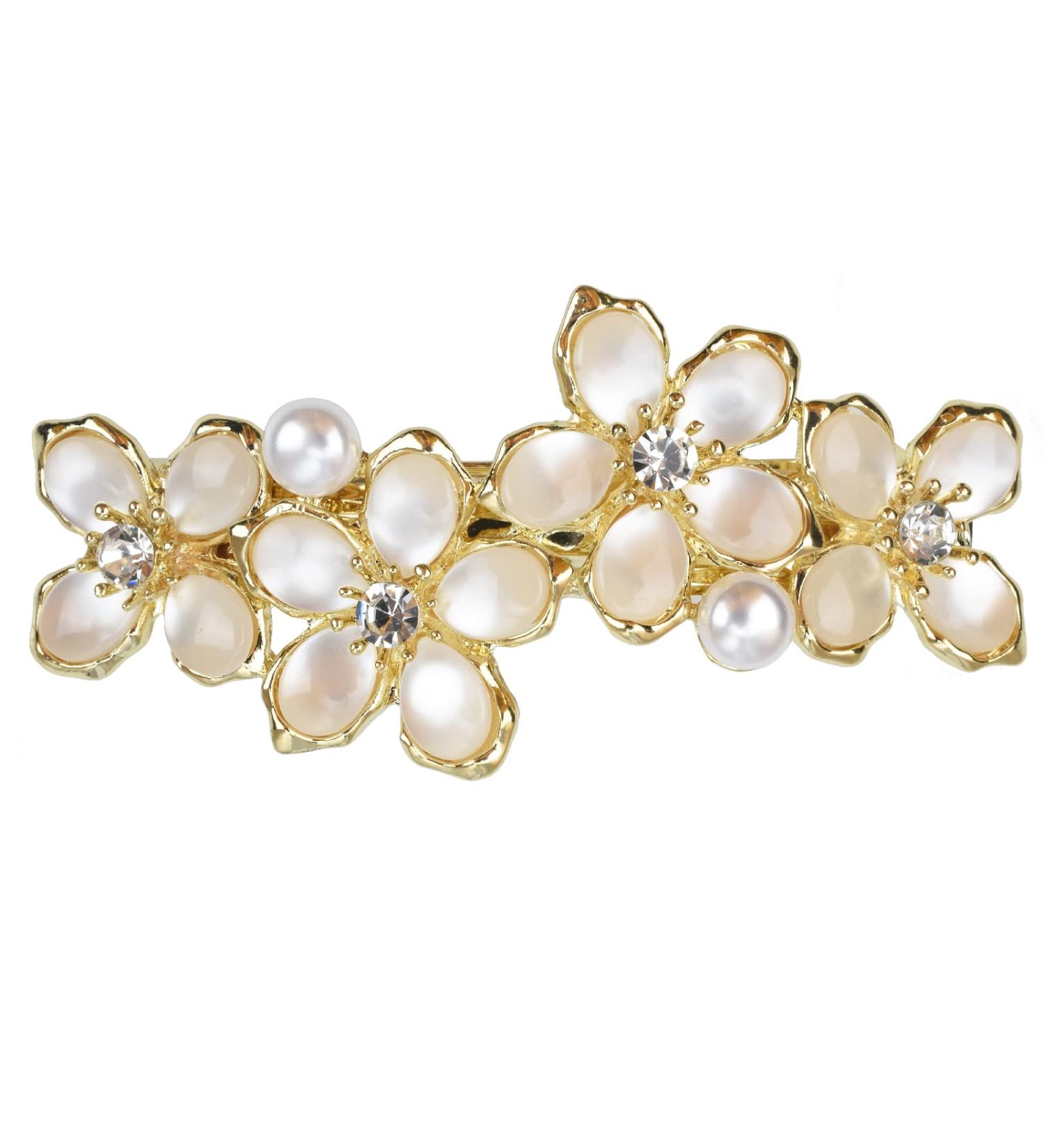 Vintage Opal French Pearl Hair Barrettes - Decorative Hair Clips for Women and Girls - Buy Online on GoSupps.com