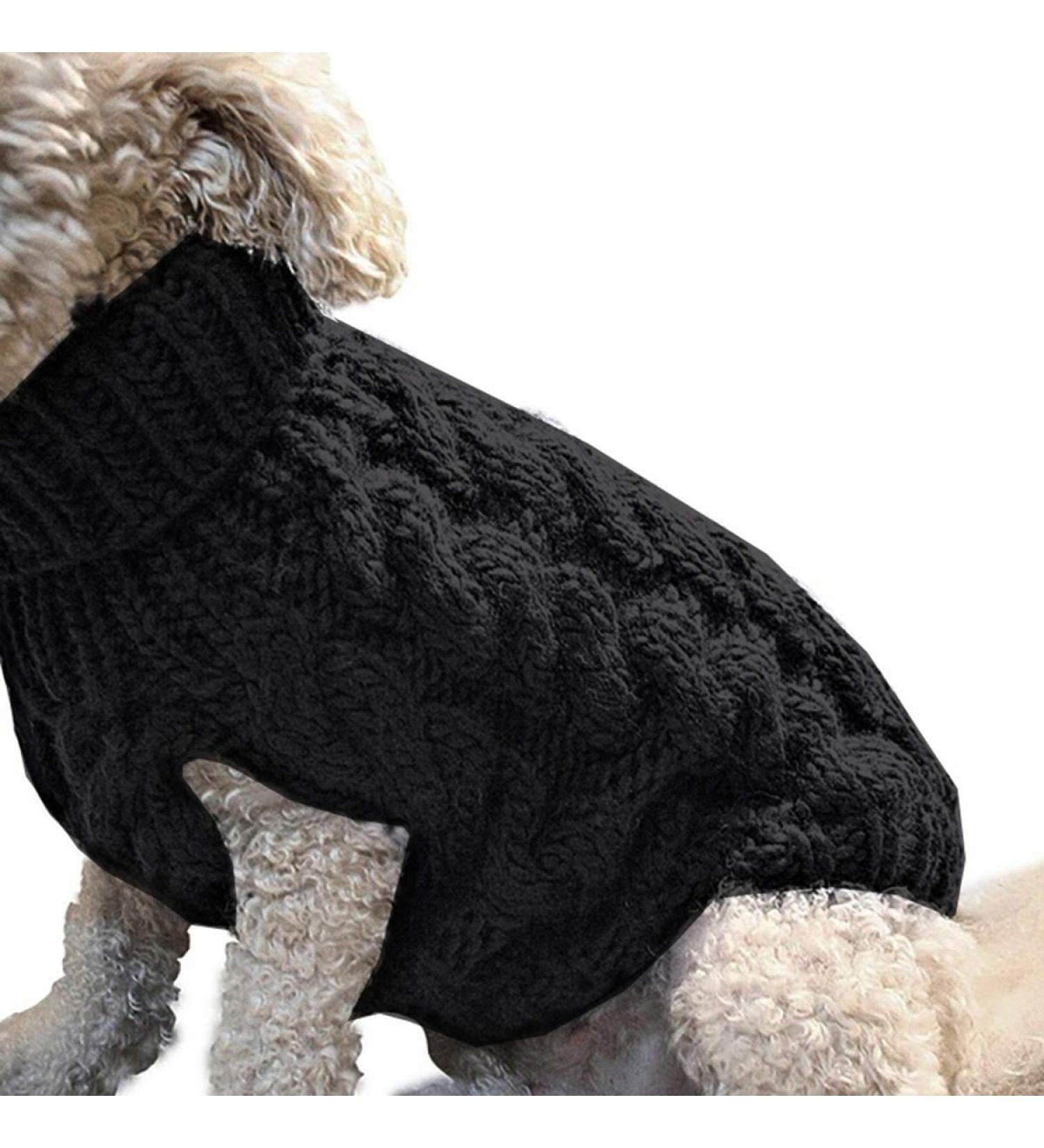 Warm XL Black Dog Sweater Vest | Soft Knitted Wool Coat for Small & Medium Dogs - PetyOung - Buy Online on GoSupps.com