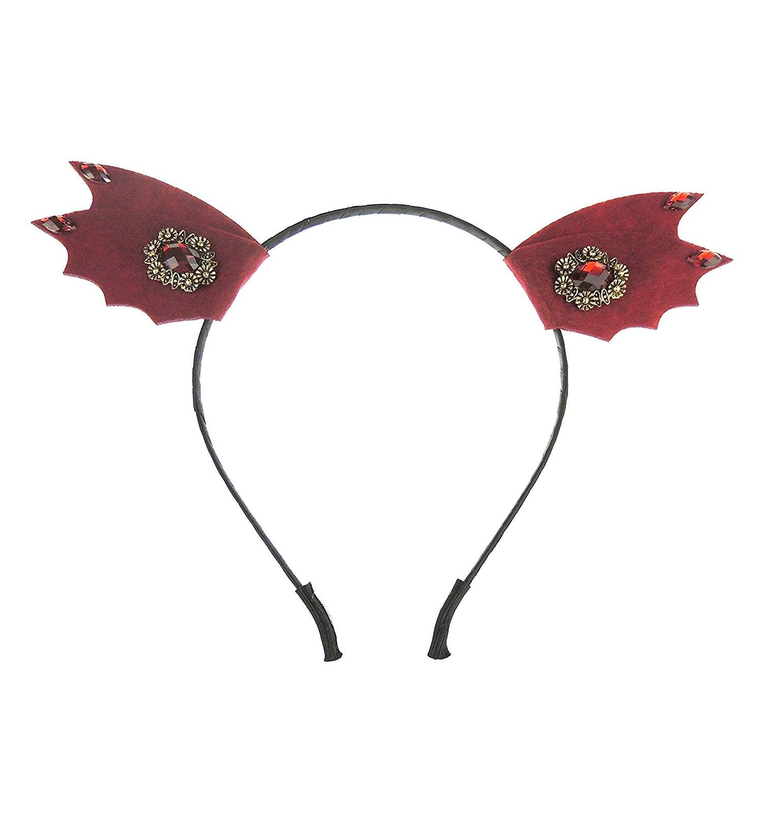 Womens Girls Mens Fancy Dress Up Party Role School Play Costume Hen Do Halloween Deely Deeley Bopper Animal Headband Hairband Hair Alice Band Goth Steampunk Black Red Diamante Devil Horns Bat Ears