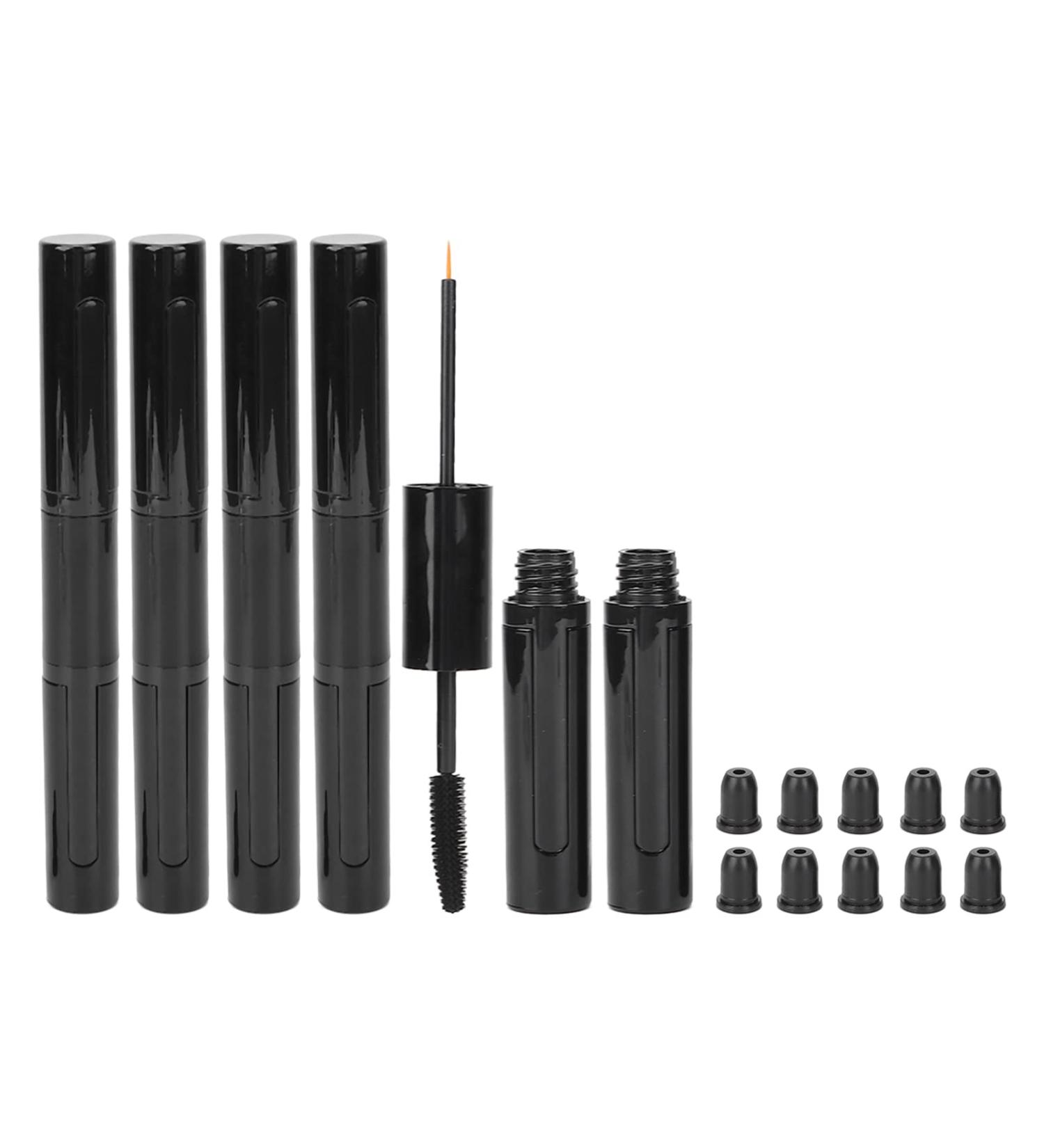 5pcs Empty Mascara Tubes - DIY Black Eyelash Wand Cream Bottle with Spiral Design for Liquid Eyeliner - Buy Online on GoSupps.com
