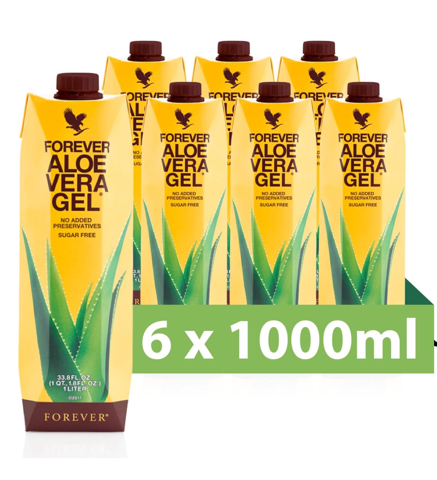 Forever Living Aloe Vera Gel 6 x 1L Bottles for Digestive Wellness and Gut Health
