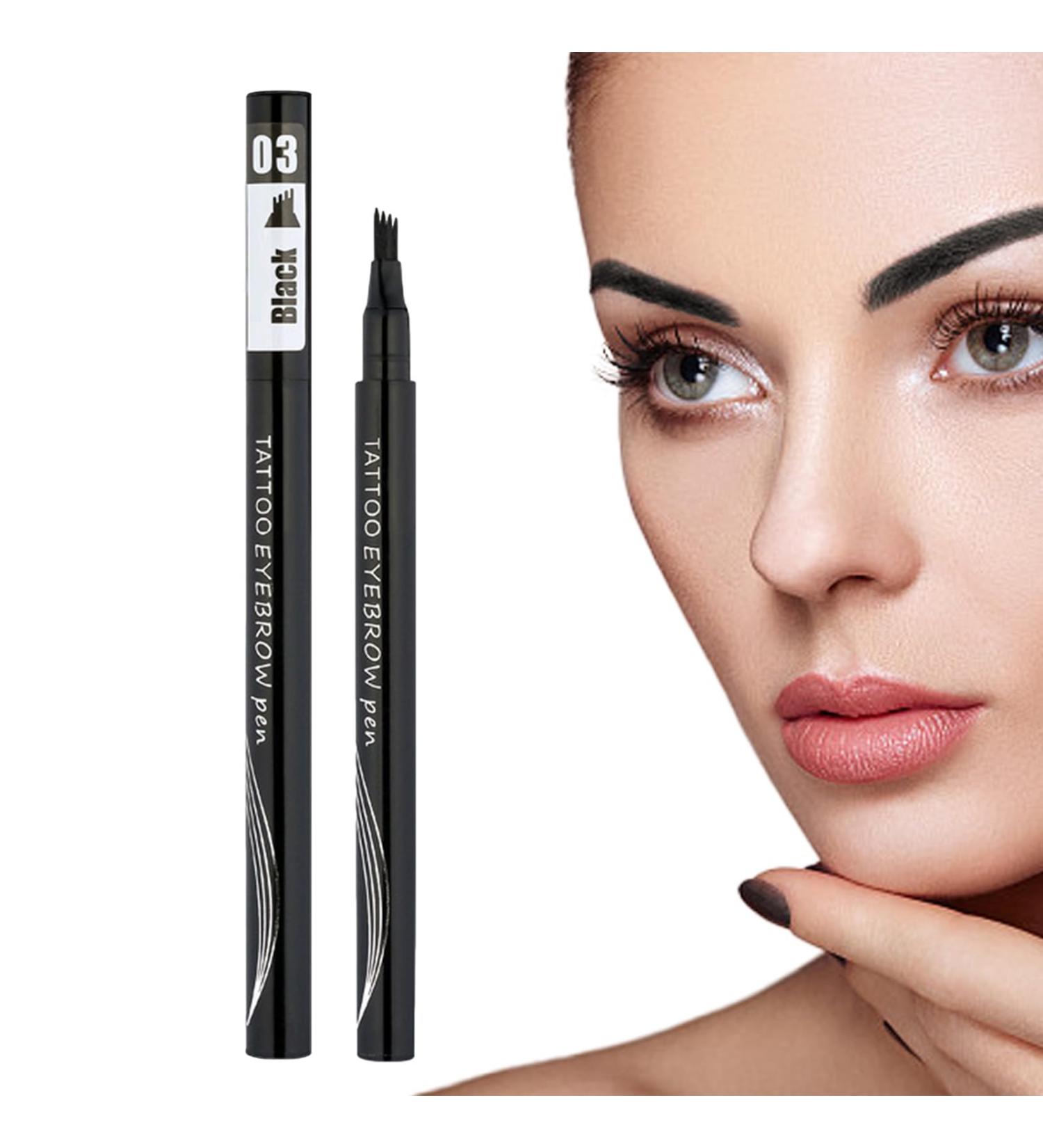 4 Tip Eye Brow Pencils Smudge-Proof Brow Pencil with 4 Forks Daily Eyebrow Makeup Supplies for Home Working Dating Traveling Gathering Jpsdows 3# Black - Buy Online on GoSupps.com