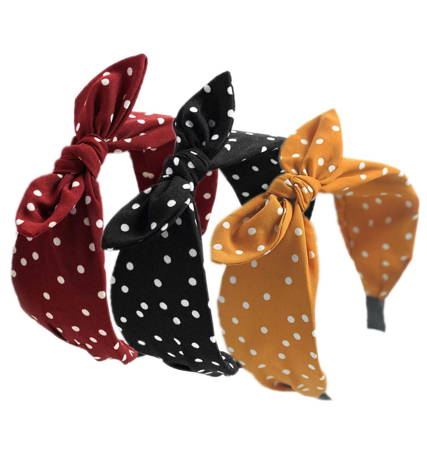 Wavelet Point Non Slip Fashion Wide Headbands Lady Hairband Elastic Fabric Hair Hoop Hair Accessories For Girls. 3dropbow - Buy Online on GoSupps.com