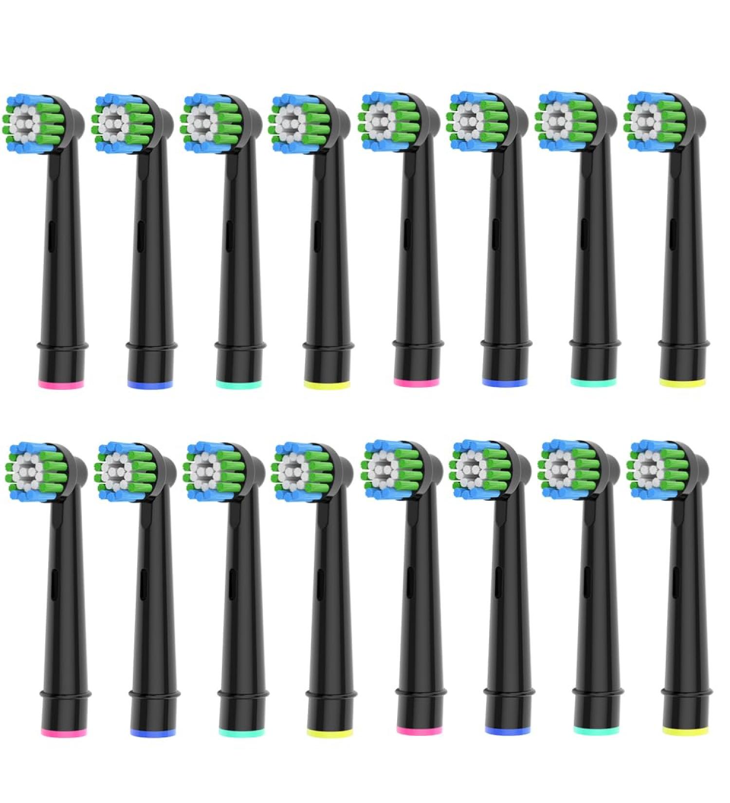 16 Precision Brush Heads for Oral B Electric Toothbrushes - Black | International Shipping Available - Buy Online on GoSupps.com