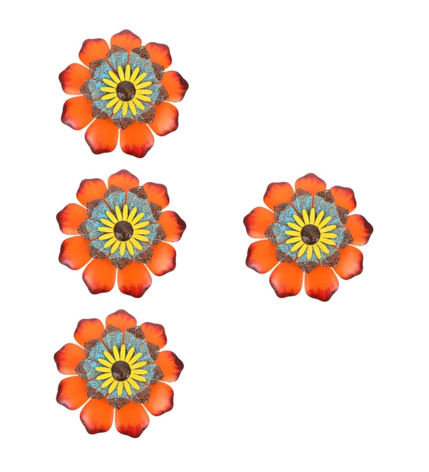BESPORTBLE Sunflower Wall Decor 4 Pcs Sunflower Wall Hanging Iron Hanging Flowers 3d Household Sunflower Ornament 28.3X28.3X2.5CMx4pcs Assorted Colorx4pcs - Buy Online on GoSupps.com