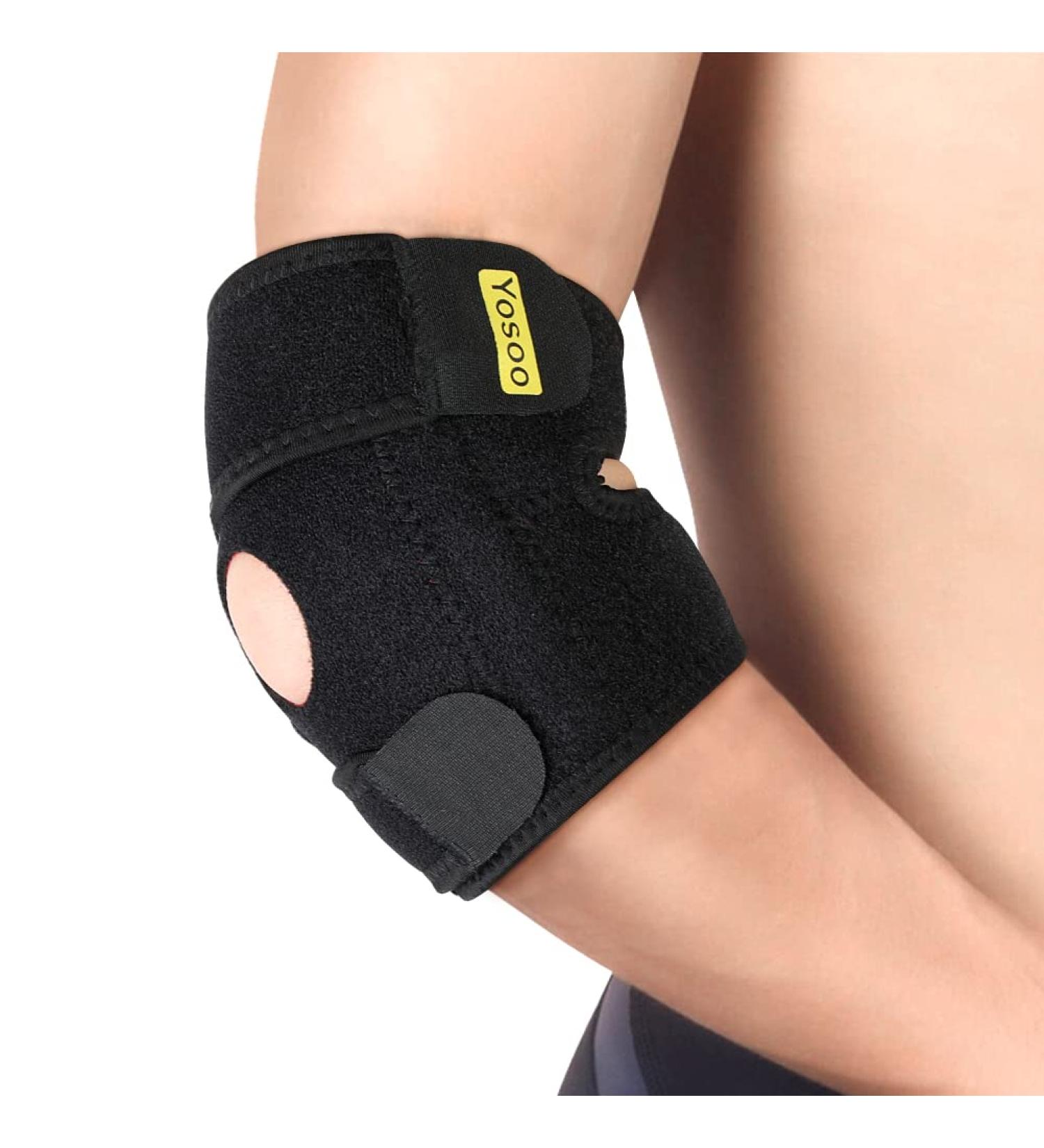 Adjustable Elbow Brace for Tendonitis | Metal Stabilizers | Neoprene Support for Golfers & Tennis Elbow | Pain Relief for Arthritis & Sports Injuries - Buy Online on GoSupps.com