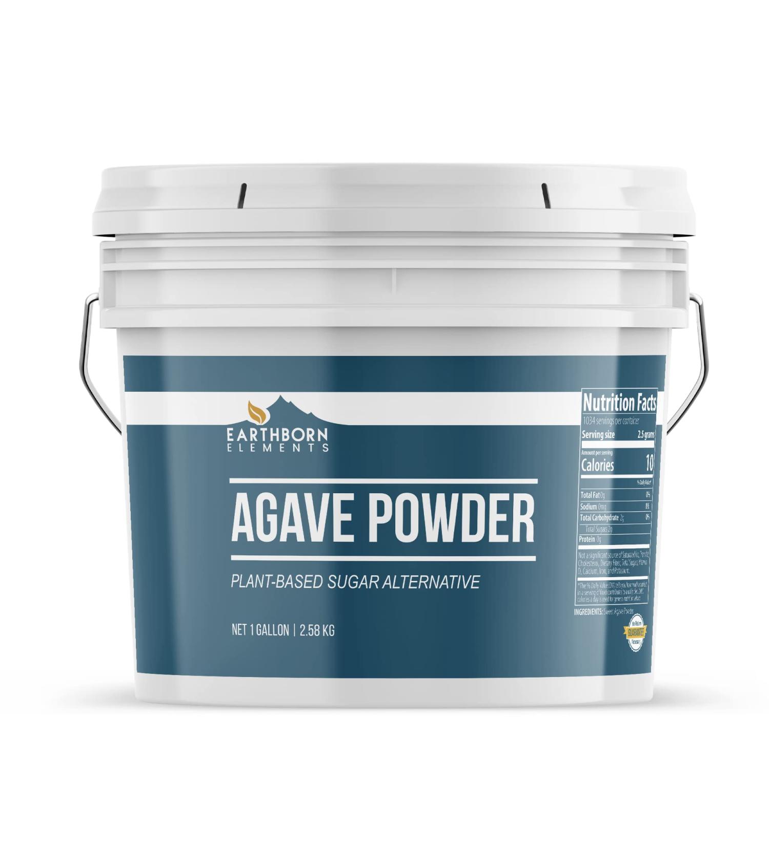 Earthborn Elements Agave Powder 1 Gallon - Natural Sugar Alternative for Drinks & Recipes - Buy Online on GoSupps.com