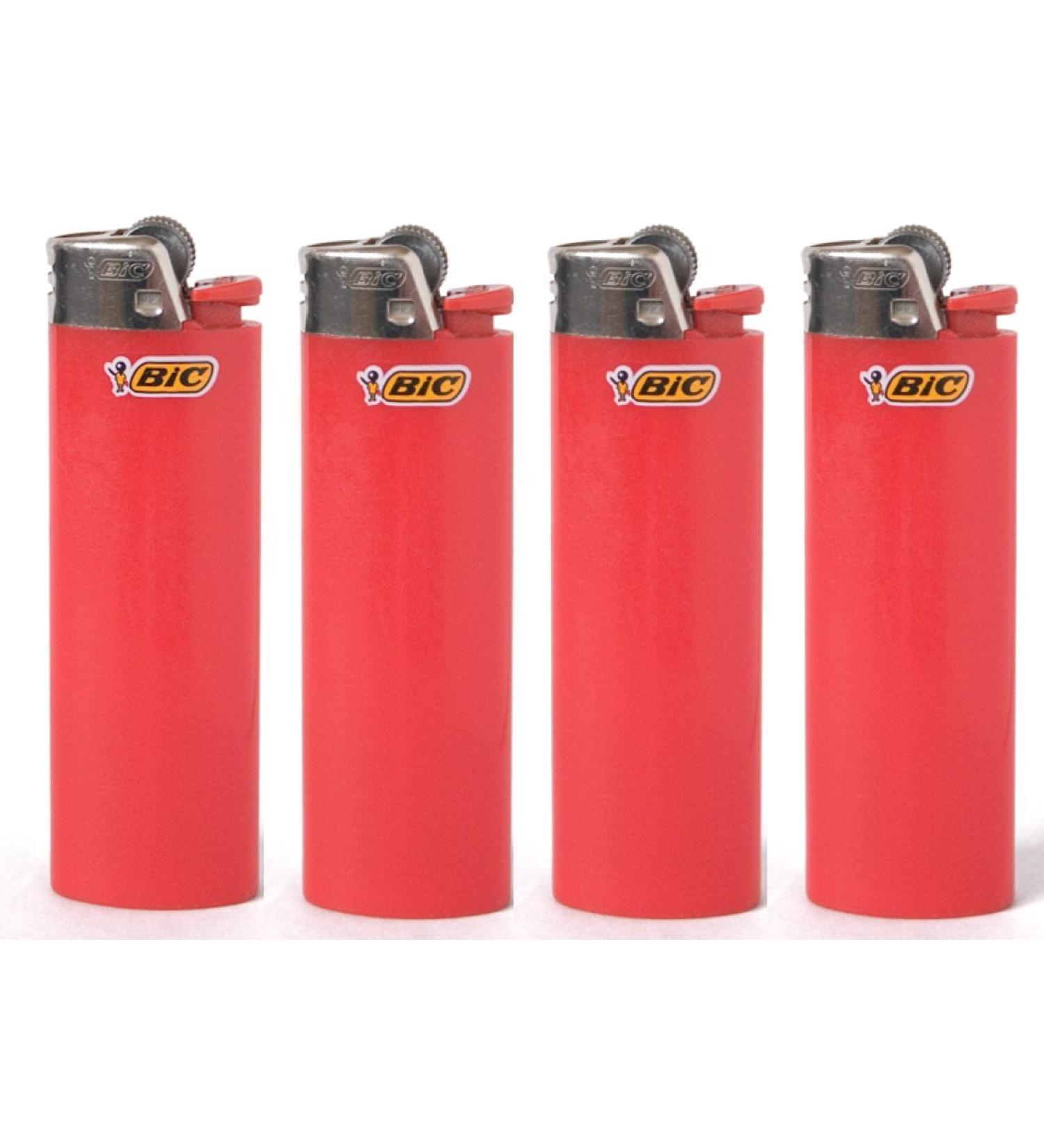 Lot of 4 Bic Red Classic Full Size Lighters New