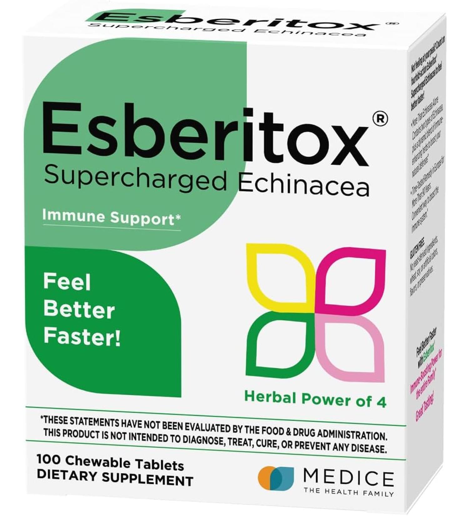 Nature's Way Esberitox Supercharged Echinacea 100 Chewable Tablets - Buy Online on GoSupps.com