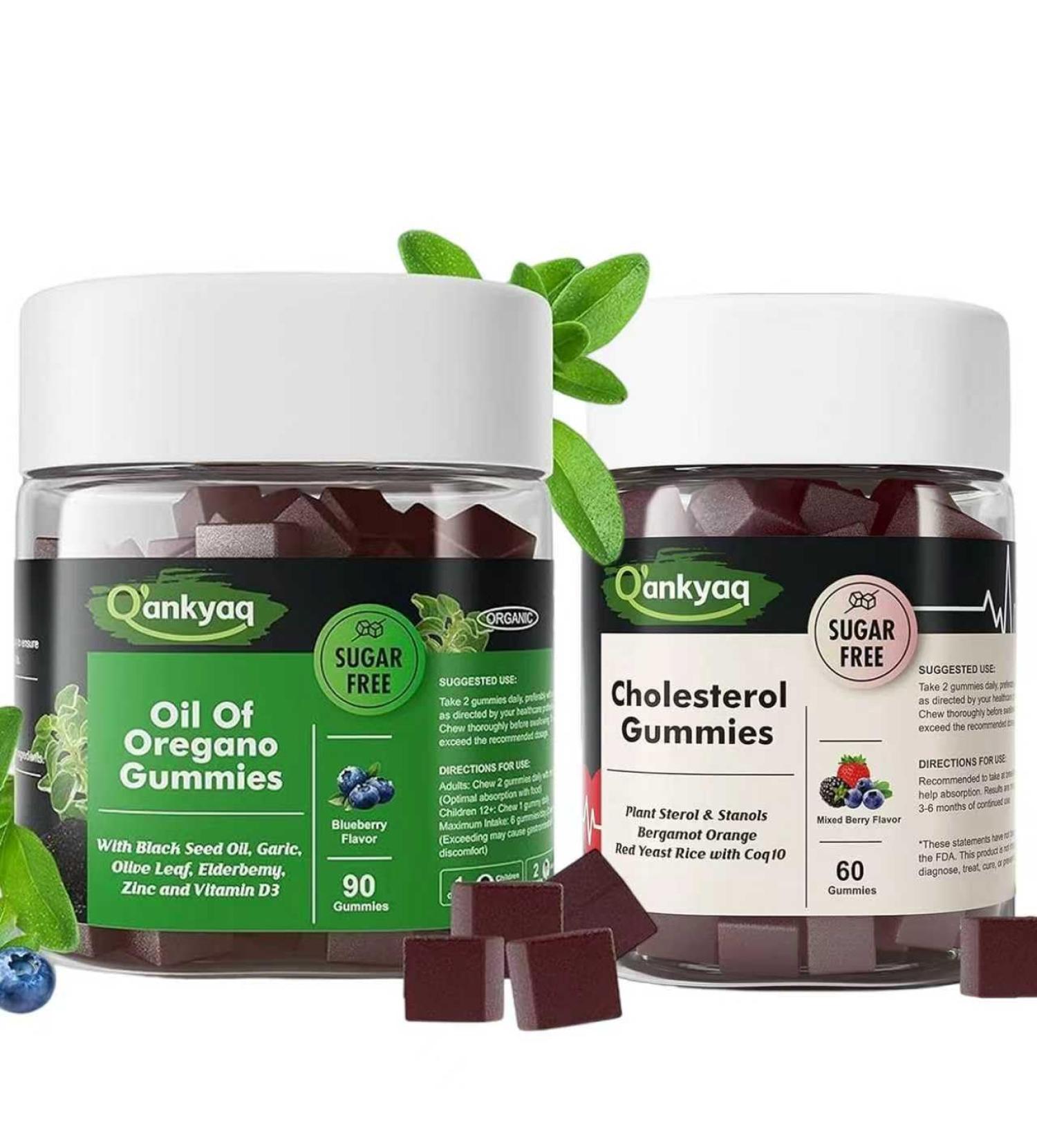Q'ankyaq Oregano Oil with Black Seed Oil Organic Gummies and Cholesterol Lowering Supplements Gummies - Buy Online on GoSupps.com