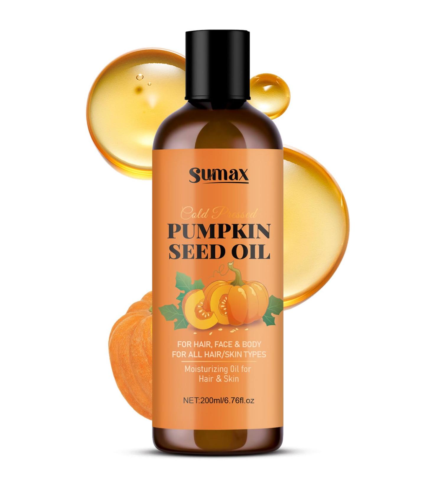 Pumpkin Seed Oil Multi-Purpose for Hair Face and Body Moisturizing Essential Oil Improves Hair Shine for Dry and Damaged Hair Hydrates and Nourishes Skin Reduces - Buy Online on GoSupps.com