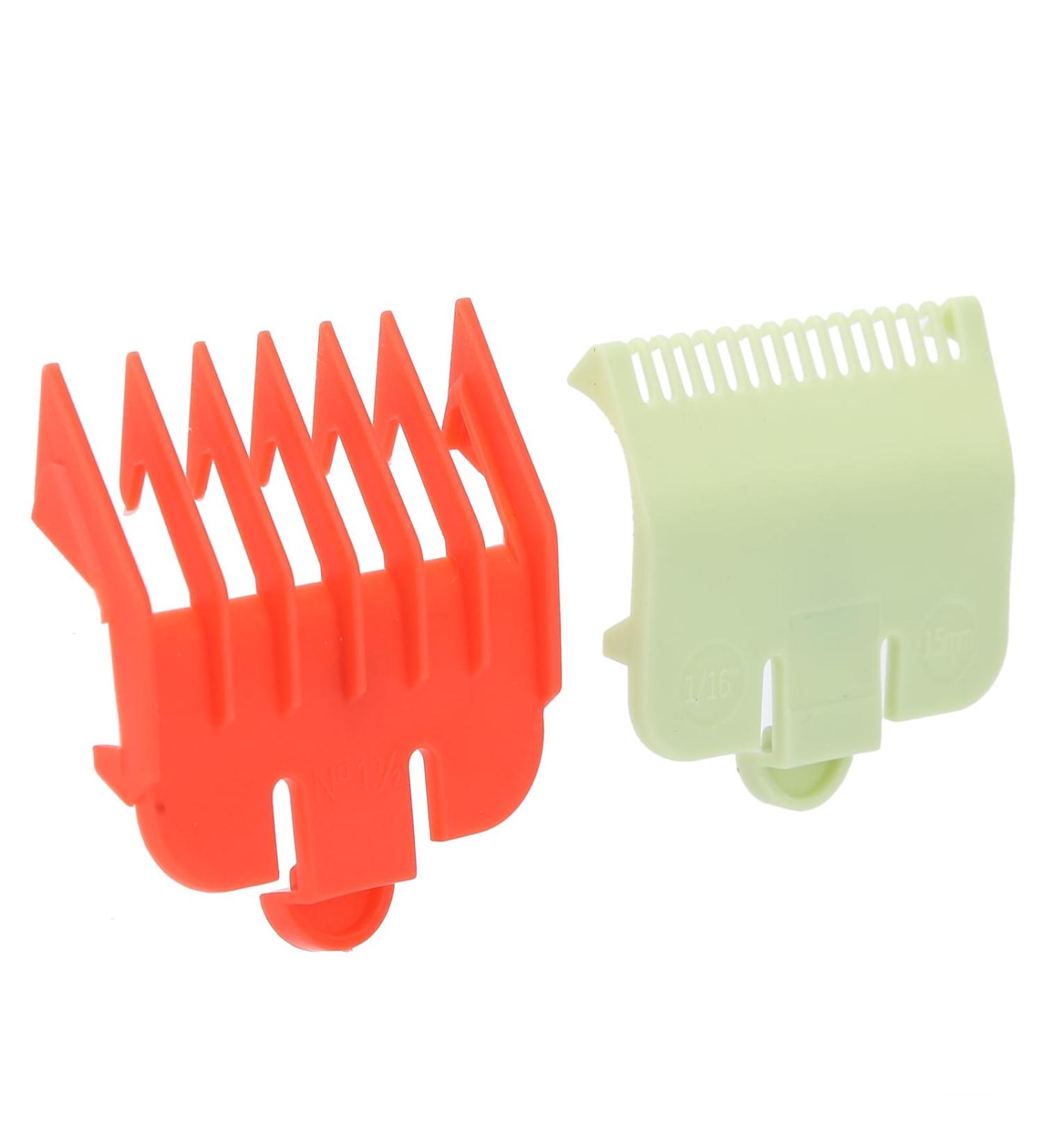 Professional Hair Clipper Guide Combs 2 Plastic Attachment Combs Rounded Teeth Easy Buckle Design Easy Hair Control (red and green) - Buy Online on GoSupps.com