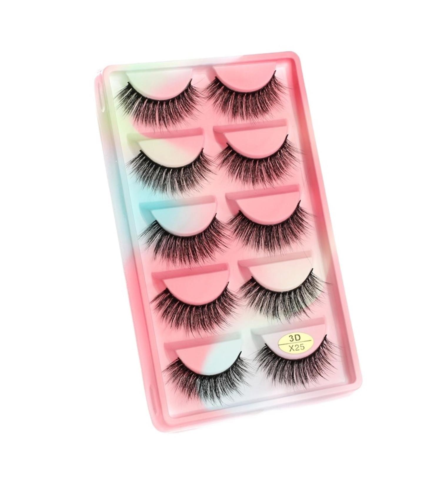 UAMOU Mink Eyelashes 10/50/100 Boxes Fluffy 3D Mink Lashes Makeup Natural Long Volume False Eyelashes Bulk Faux Cils Custom Cheerfully (Color : 5 Pairs X25CS Size : 10 Boxes) - Buy Online on GoSupps.com
