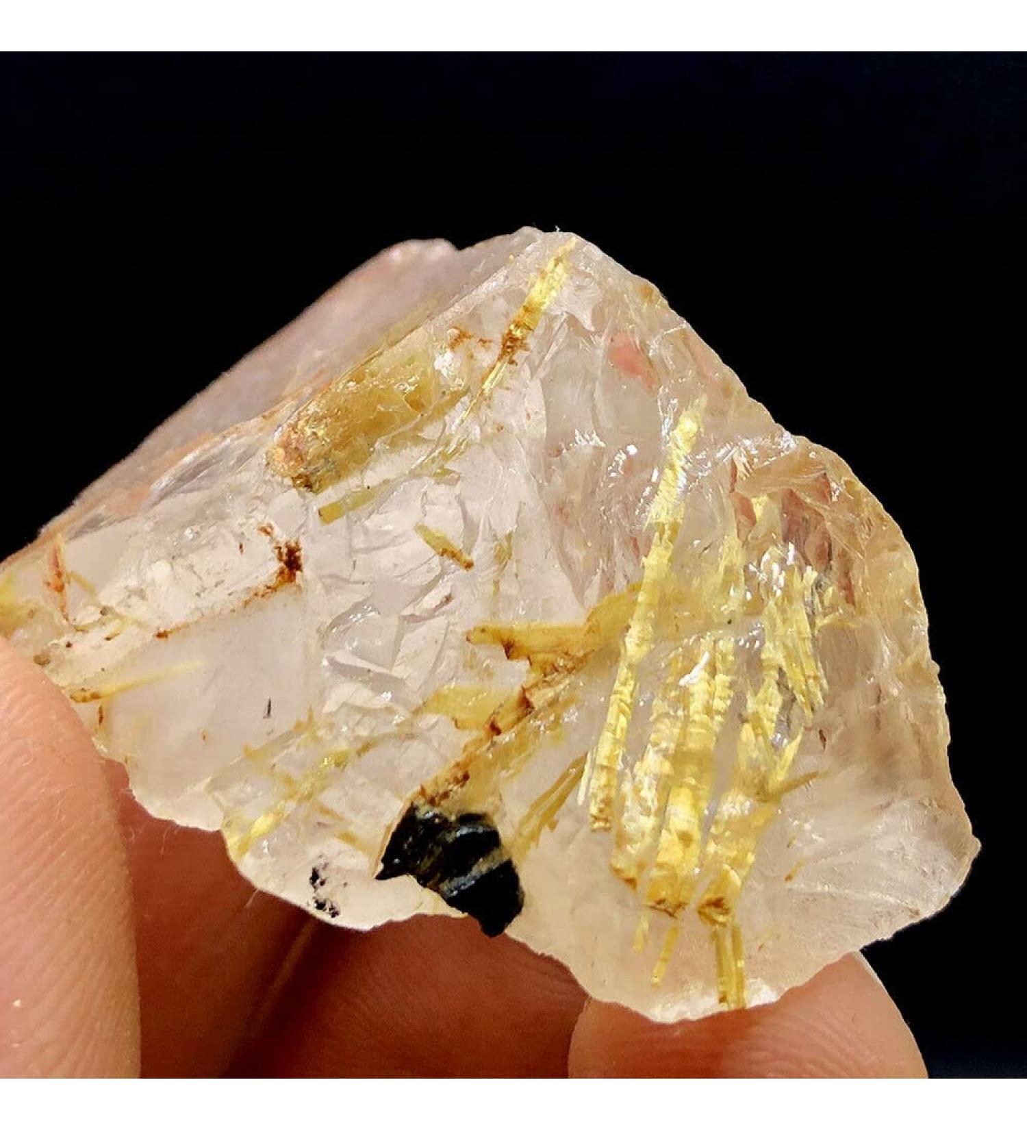 ERNZI Natural Rutile Quartz Crystal Specimen - Golden Hair Rutila Titanium #110 | International Shipping Available - Buy Online on GoSupps.com