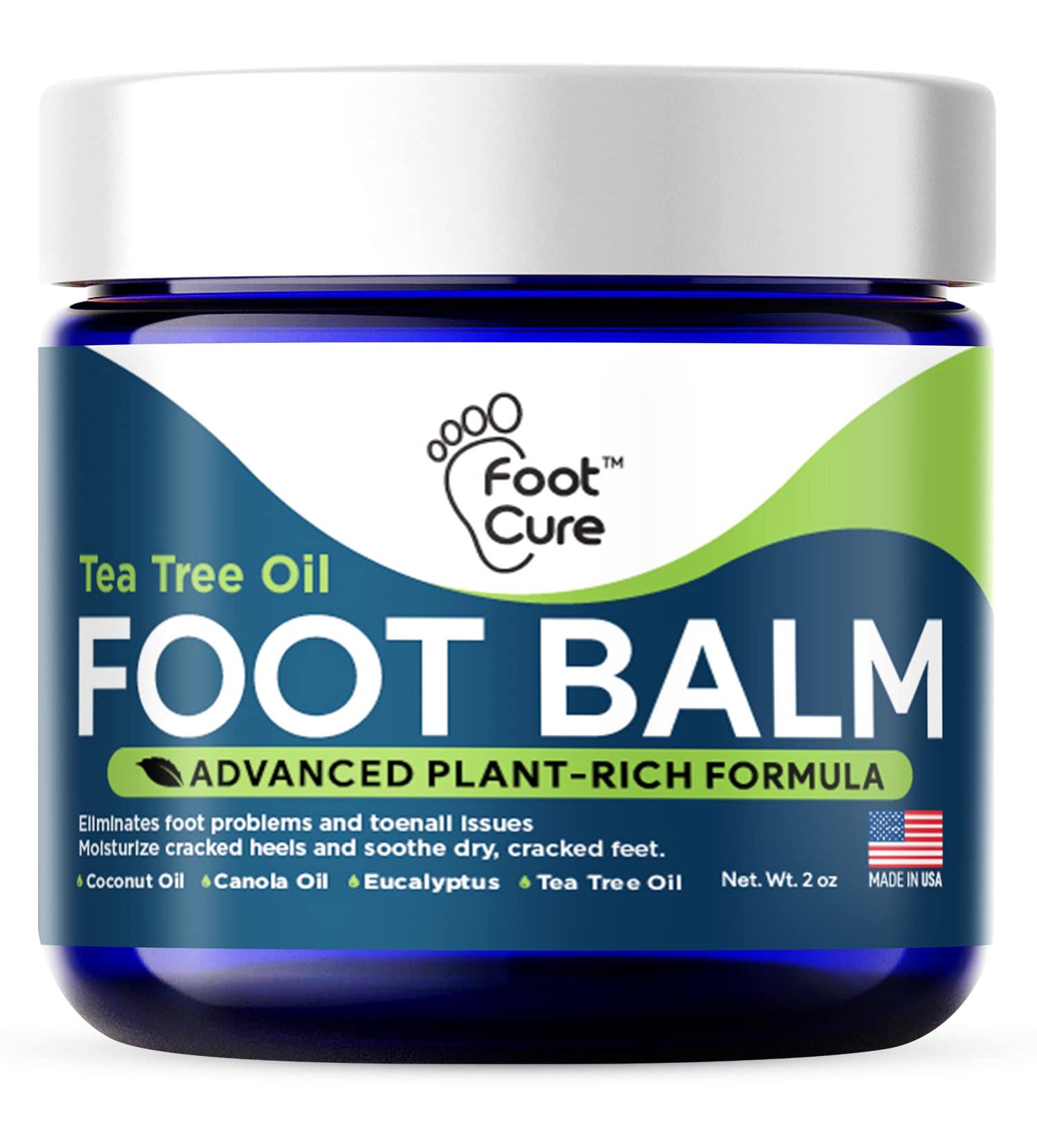 Tea Tree Oil Foot Balm - Moisturizing Antifungal Care for Athletes Foot, Dry Cracked Feet, Heel Callus Removal - USA Made 2oz - Buy Online on GoSupps.com