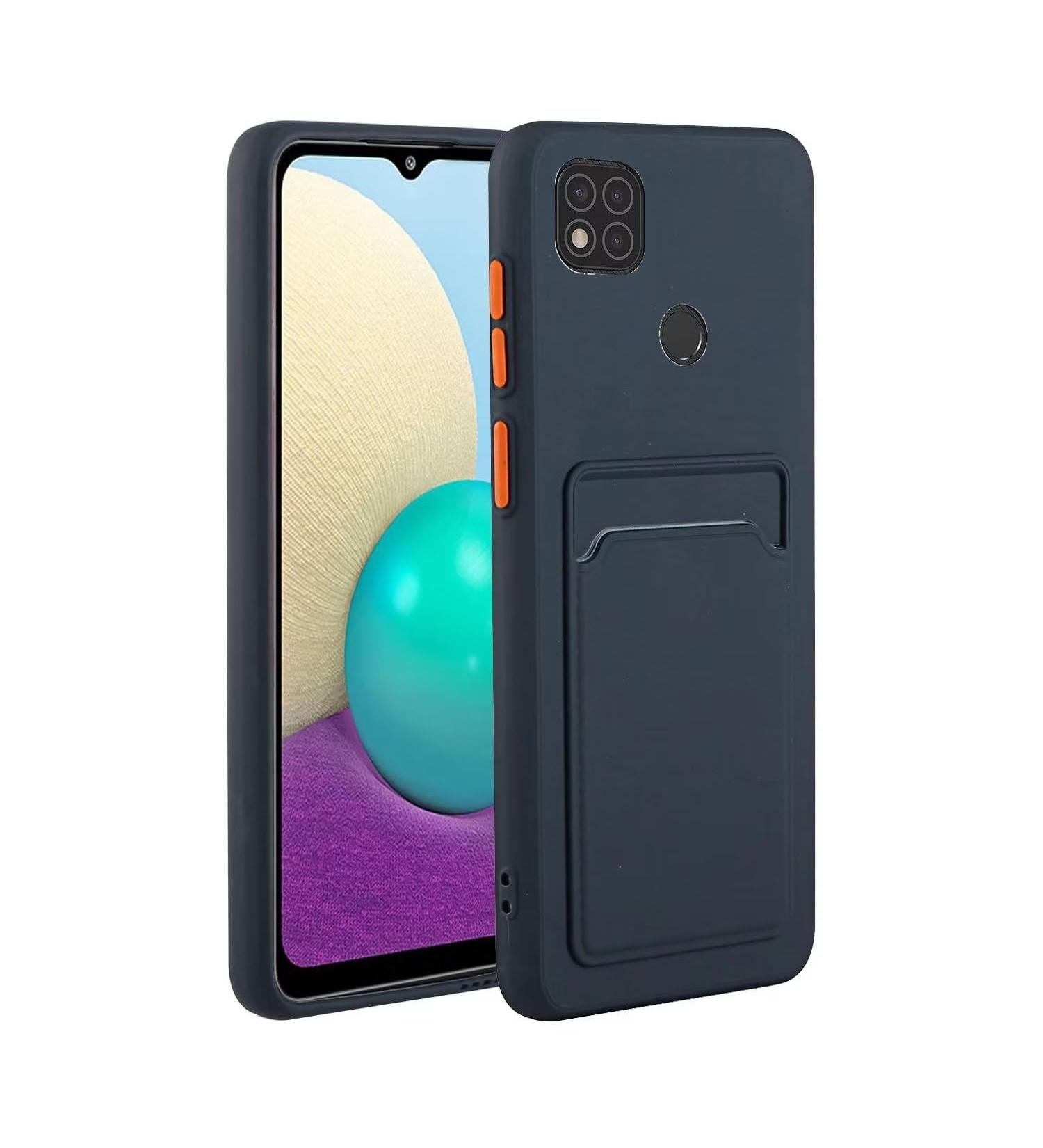 Tivenfezk Nadoli Ultra Thin Silicone Case for Xiaomi Redmi 10A - Shockproof Scratch-Resistant Wallet TPU Cover with Credit Card Holder - Dark Blue - Buy Online on GoSupps.com