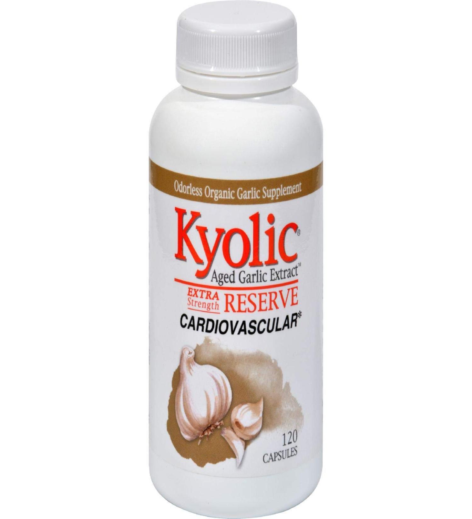 Kyolic Aged Garlic Extract Extra Strength Reserve 120 Capsules - Heart Health & Immunity Support - Buy Online on GoSupps.com