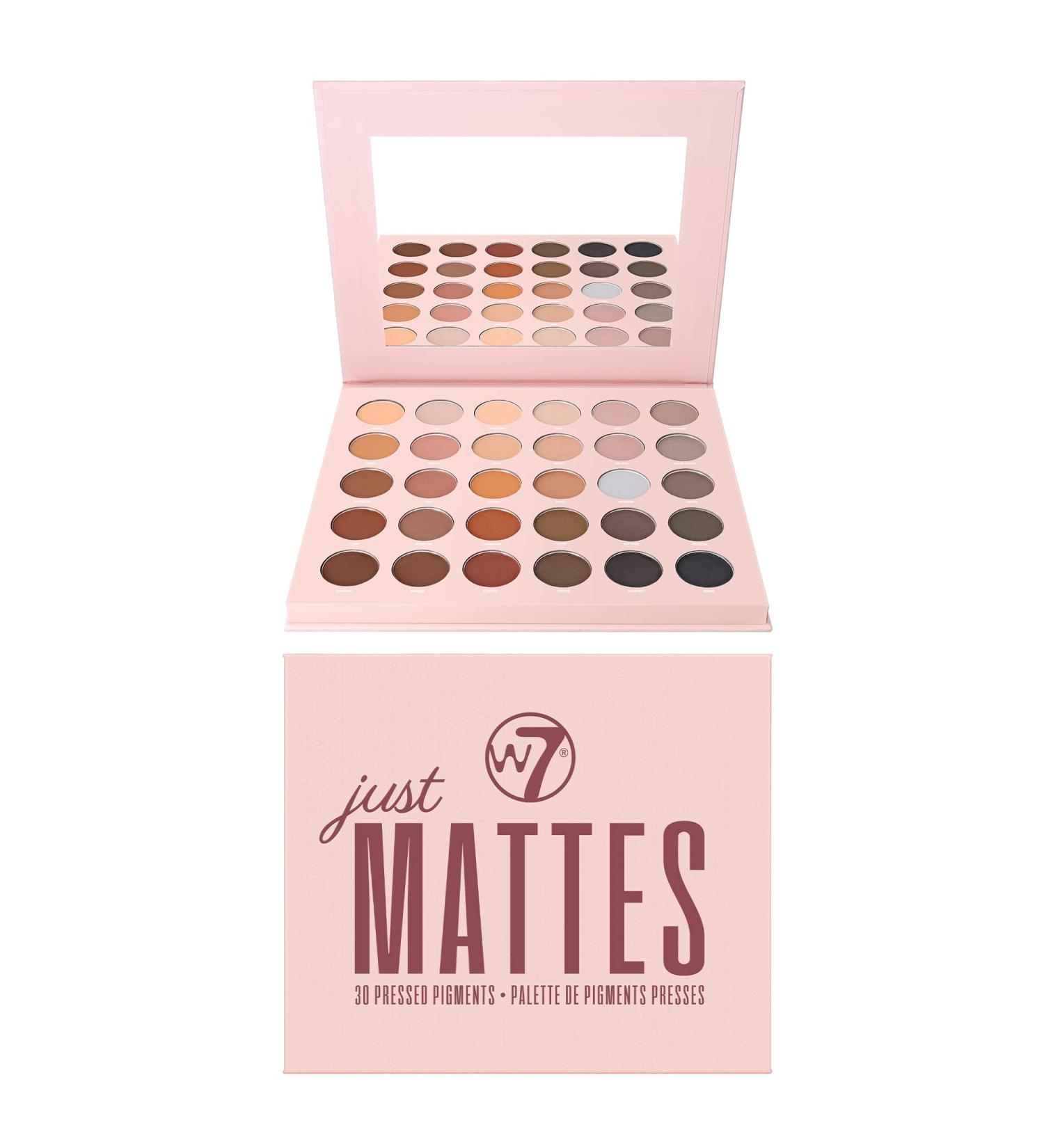 W7 Just Mattes Pressed Pigment Palette - 30 Natural Nude Colours | Vegan Makeup - Buy Online on GoSupps.com