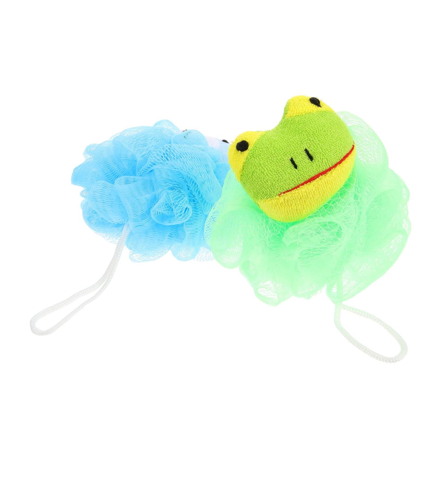 Hemoton Kids Bath Ball - 2pcs Exfoliating Bath Sponge & Loofah Puff | Cartoon Design Shower Wash Ball for Children - Buy Online on GoSupps.com