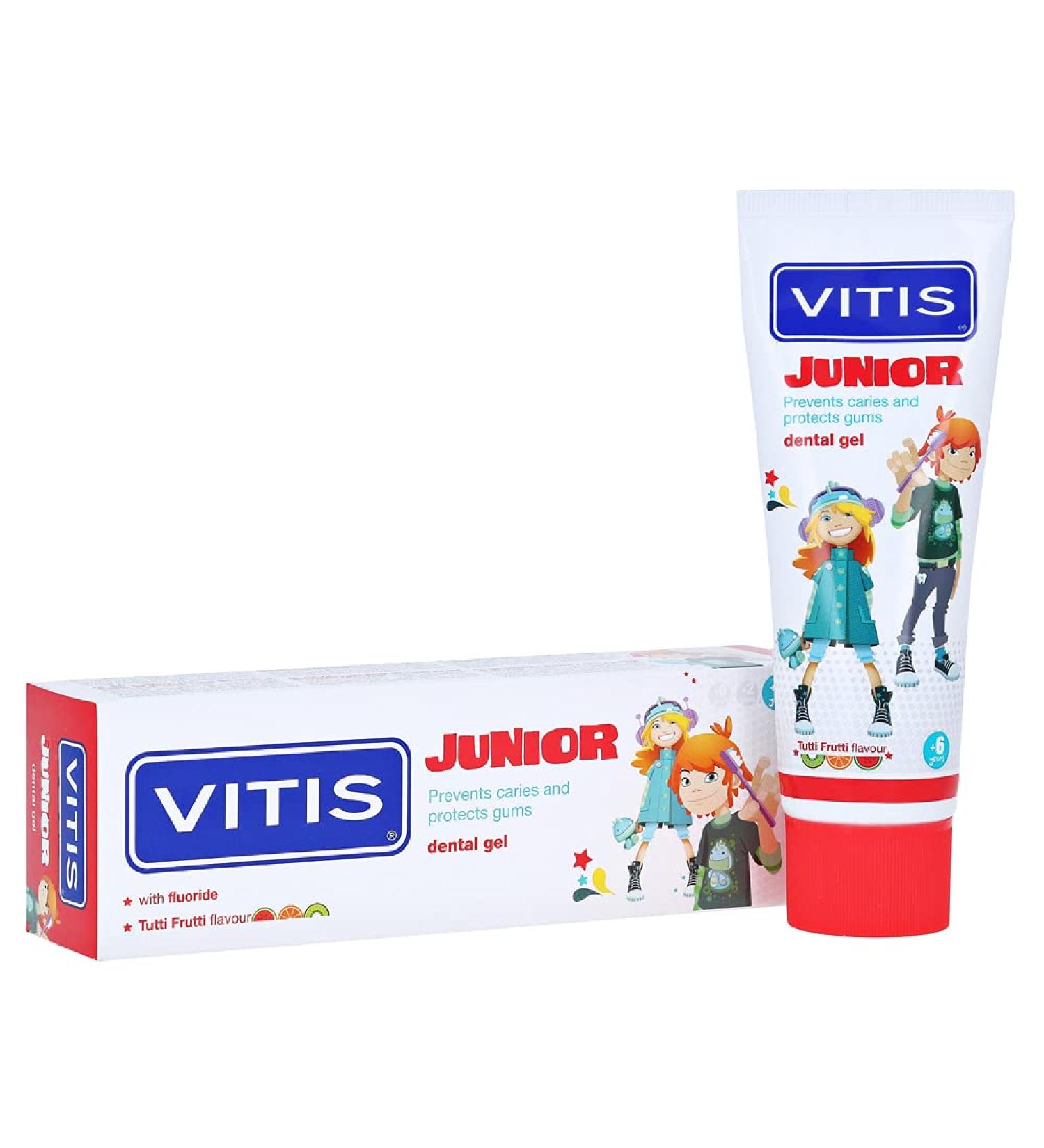 Buy Vitis Junior Gel Toothpaste 75 ml - Gentle Oral Care for Kids | International Shipping Available - Buy Online on GoSupps.com