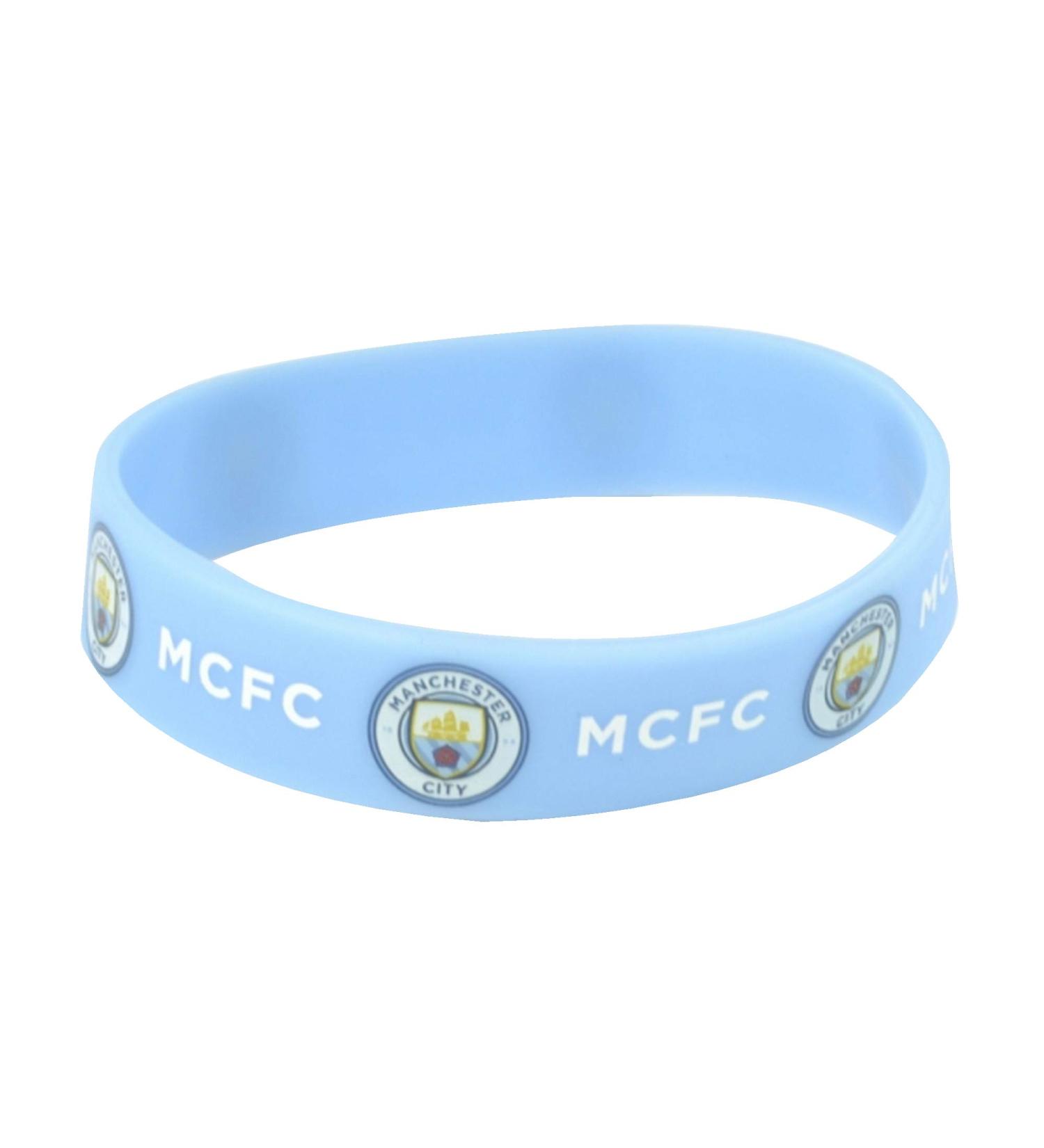 Manchester City FC Official Silicone Wristband - Light Blue - One Size - International Shipping Available - Buy Online on GoSupps.com