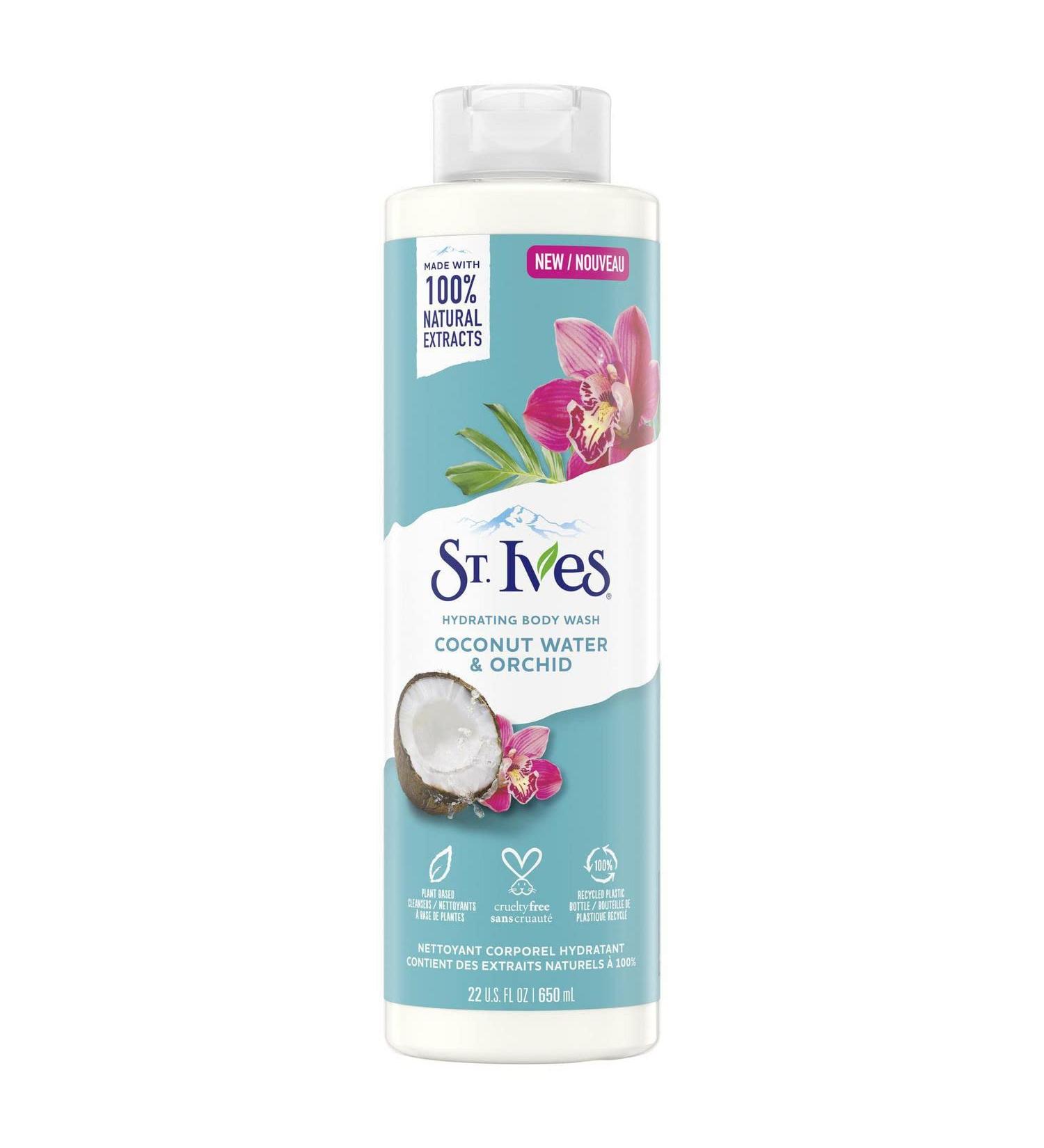 St. Ives Hydrating Body Wash Coconut Water and Orchid (650ml) Made with 100% Natural Extracts - Buy Online on GoSupps.com