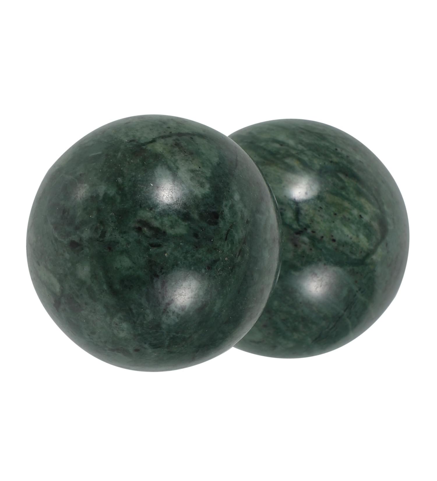 Iwowhero 2st Jade Fitness Handballs - Chinese Silent Acupressure & Magnetic Baoding Balls for Massage | Marble Jade Handball Tool - Buy Online on GoSupps.com