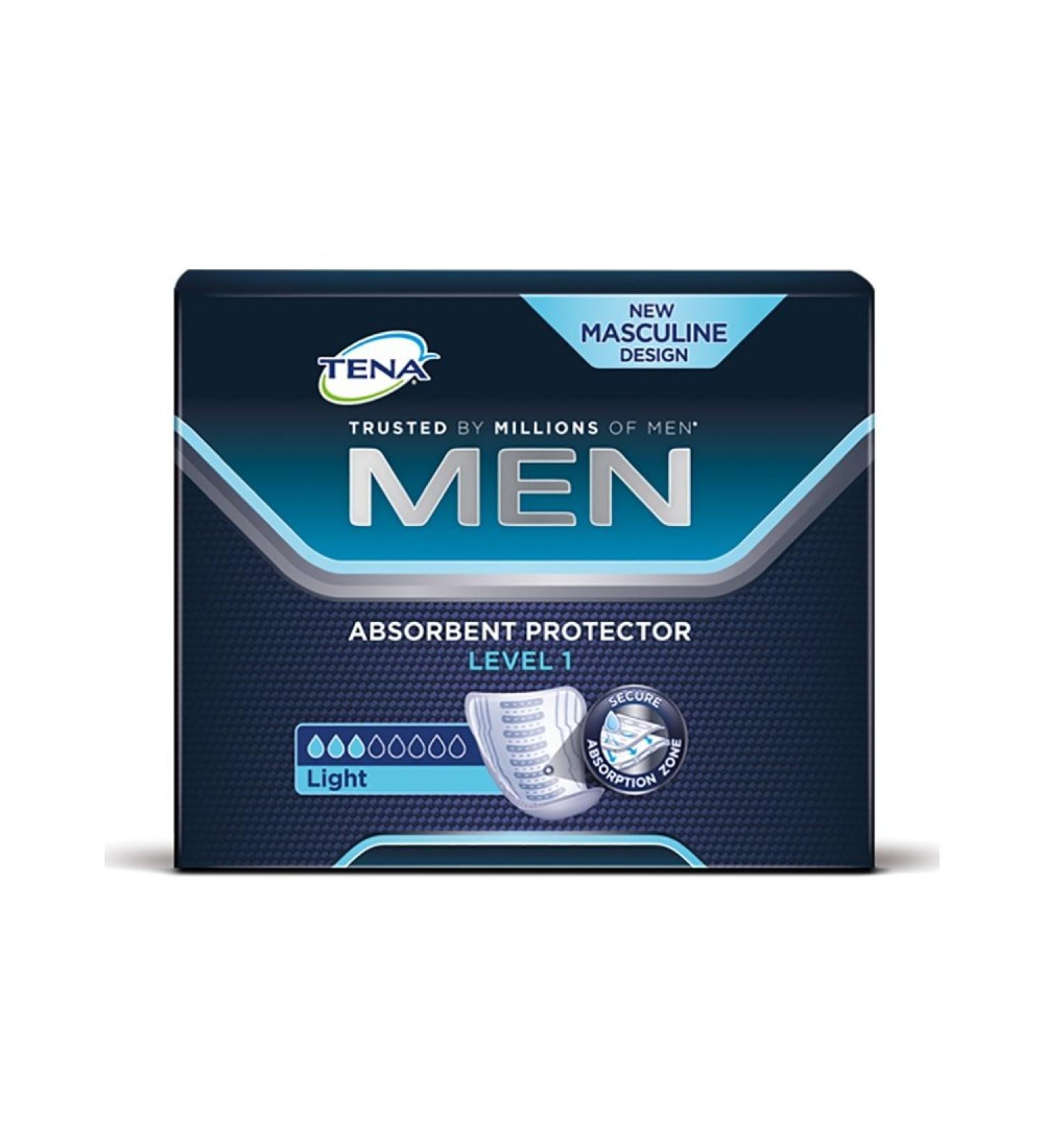 Tena Men Level 1 Incontinence Inlays 96 Hygiene Inserts for Male Bladder Weakness Optimal Comfort & Adapted Design - Buy Online on GoSupps.com